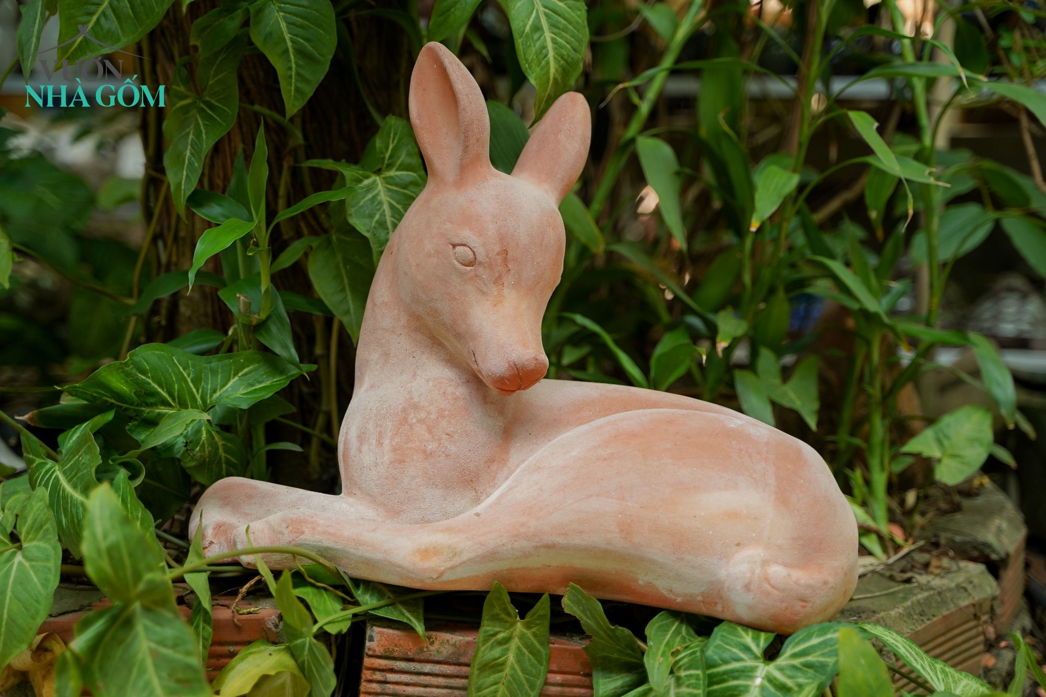 Tượng nai Bambi, gốm đất nung lò trấu, gốm Nam Bộ, C48xD39 cm