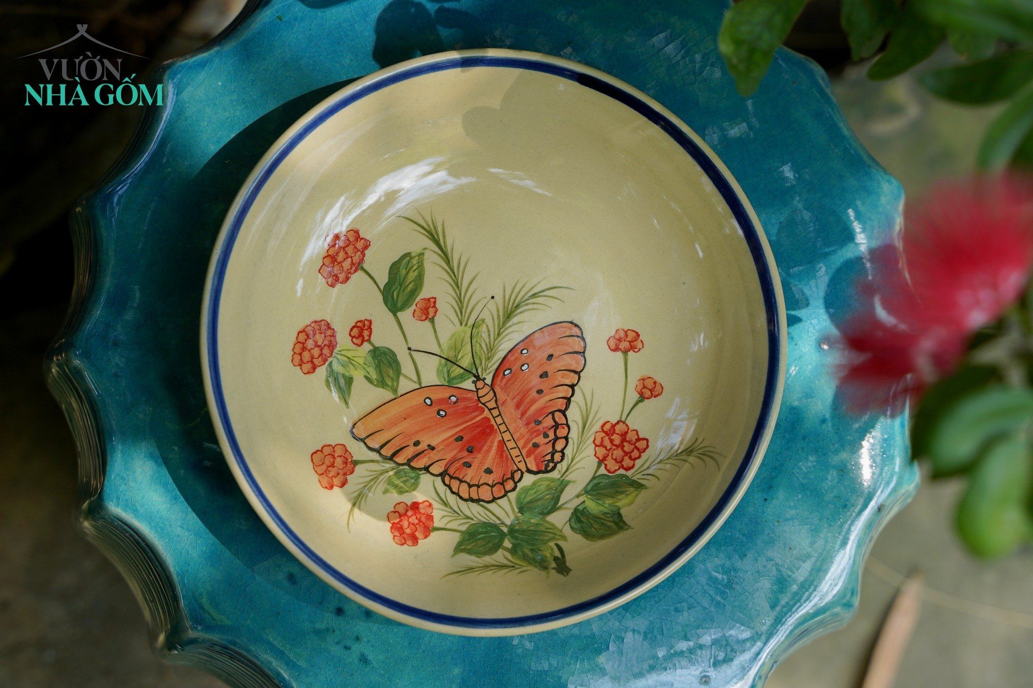 Bộ sưu tập dĩa hảo mới Xuân và Sắc Màu, vẽ tay thủ công, gốm Thủ Biên, R20 cm