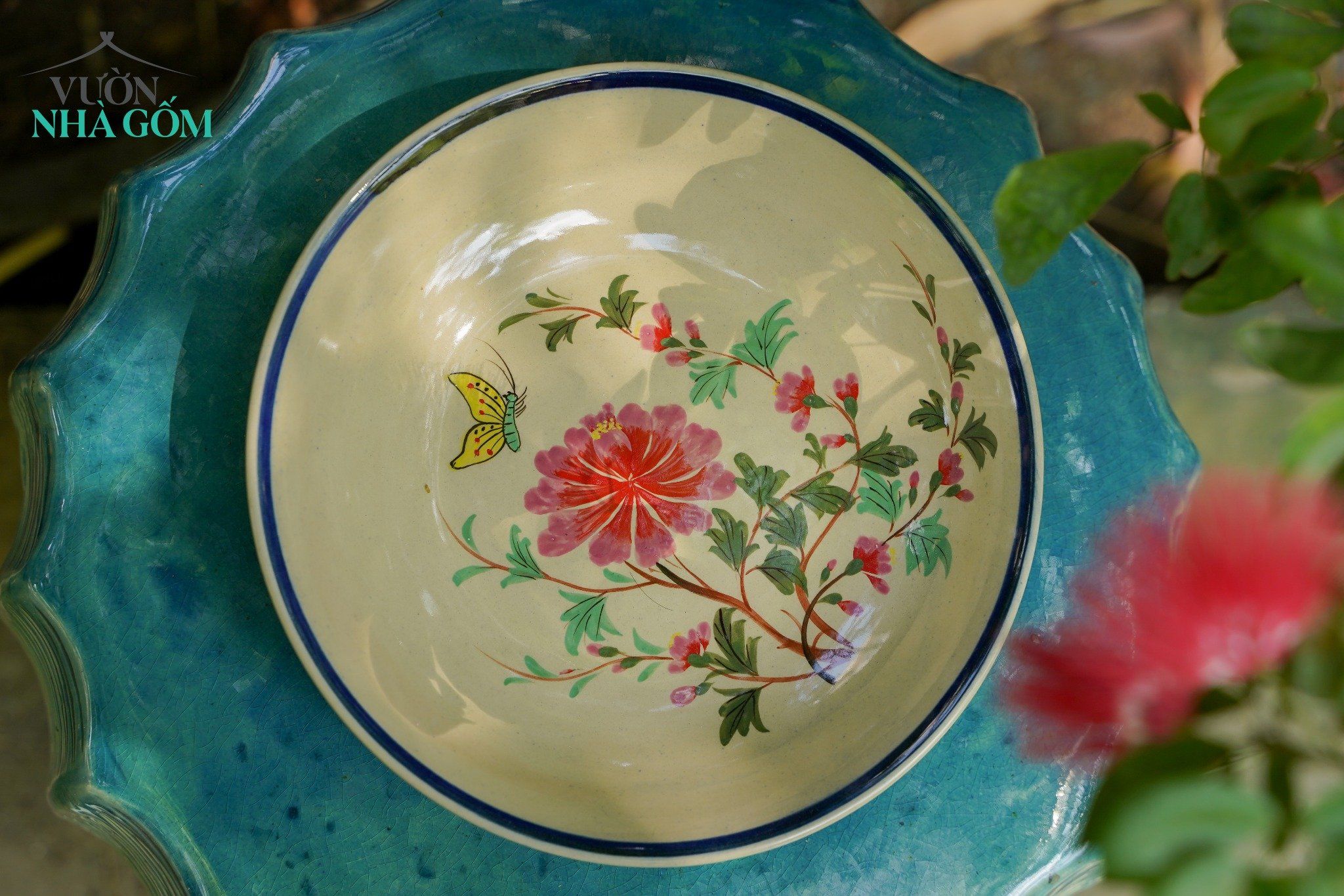 Bộ sưu tập dĩa hảo mới Xuân và Sắc Màu, vẽ tay thủ công, gốm Thủ Biên, R20 cm