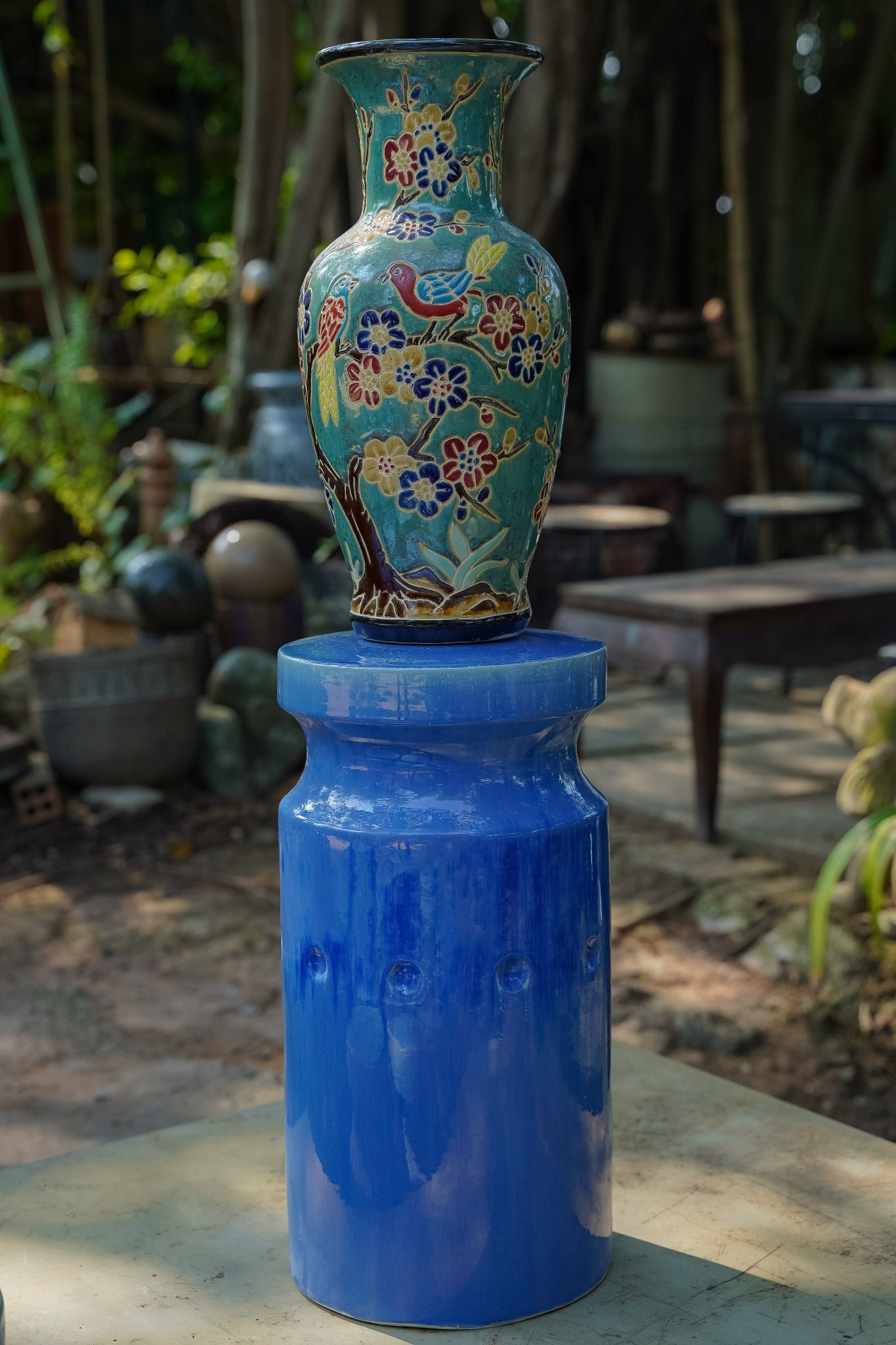 Đôn Nút kê bình hoa, đặt sách, chậu cây, Gốm Nam Bộ, R23 x C45cm- SP001438