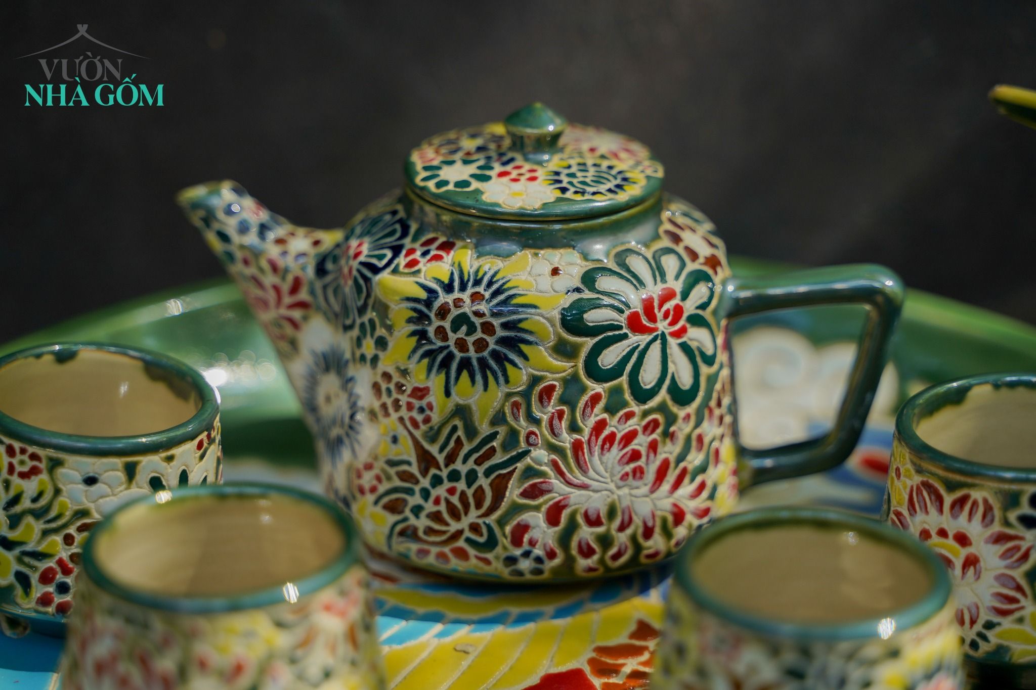  Bộ bình trà bách hoa, sản phẩm độc bản, nghệ nhân Dương Minh Tâm 