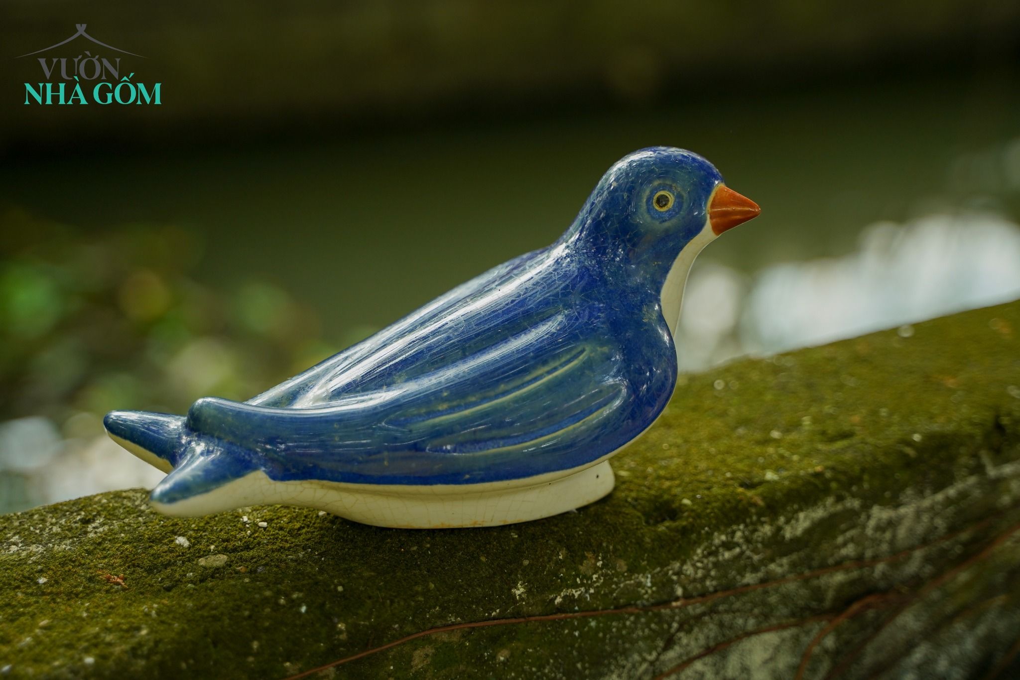 Chim én đu đưa, gốm Nam Bộ, C15 x D20cm
