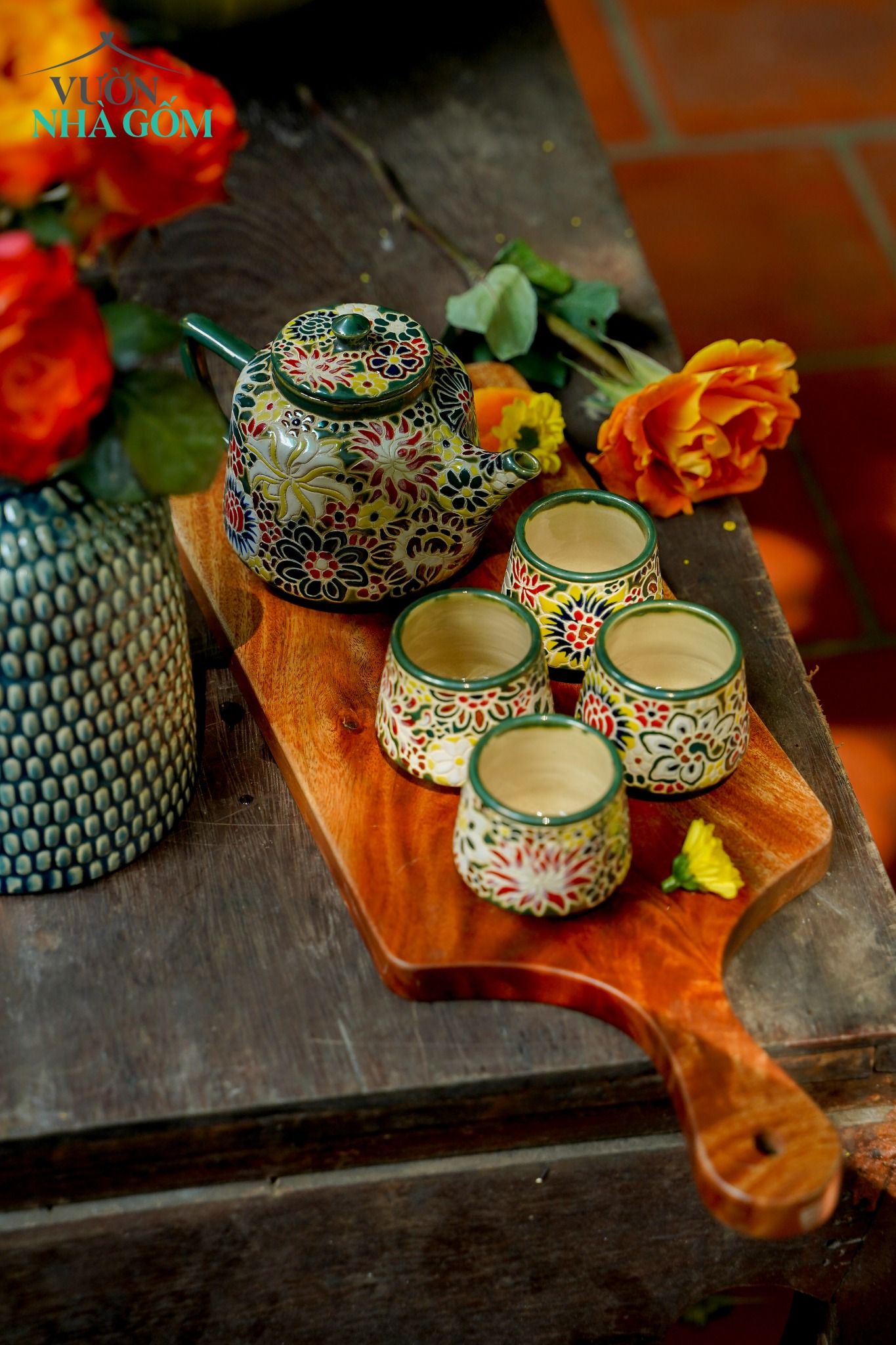 Bộ bình trà bách hoa, sản phẩm độc bản, nghệ nhân Dương Minh Tâm 