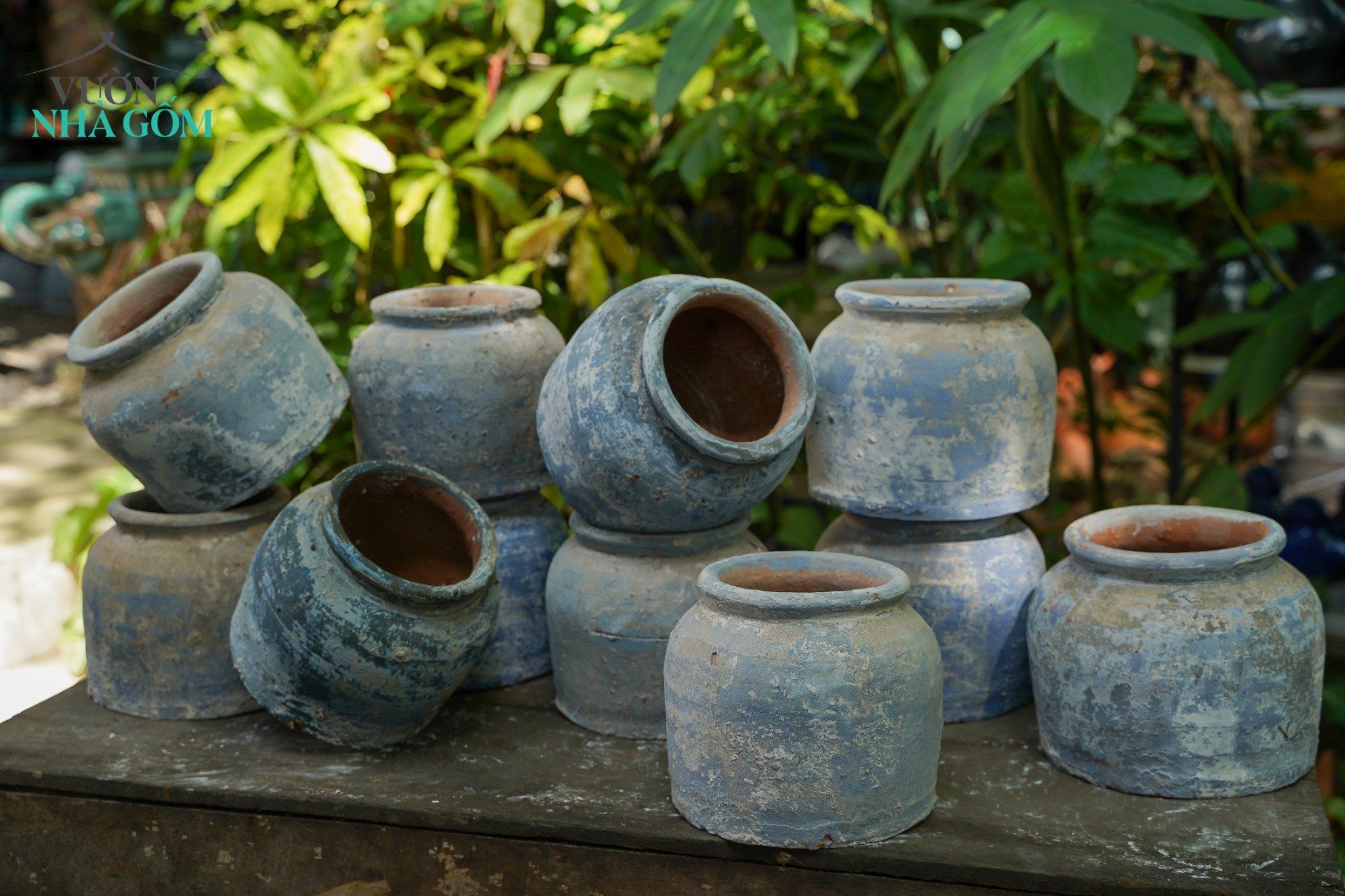 Bình cắm hoa khô, chậu trồng cây, gốm decor Giáng sinh, miệng đứng, C17xR14cm