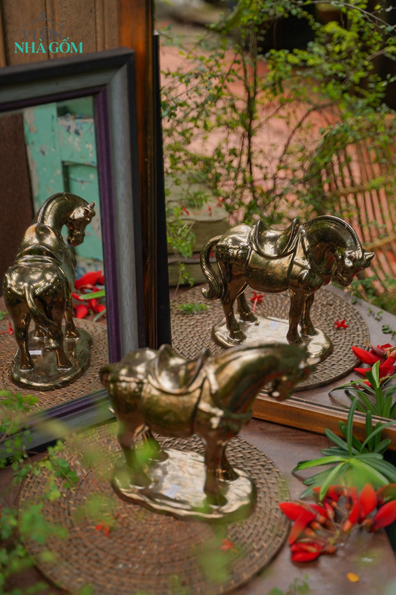 Ngựa gốm Thủ Biên, tạo tác thủ công, gốm Thủ Biên, C17 x R25cm