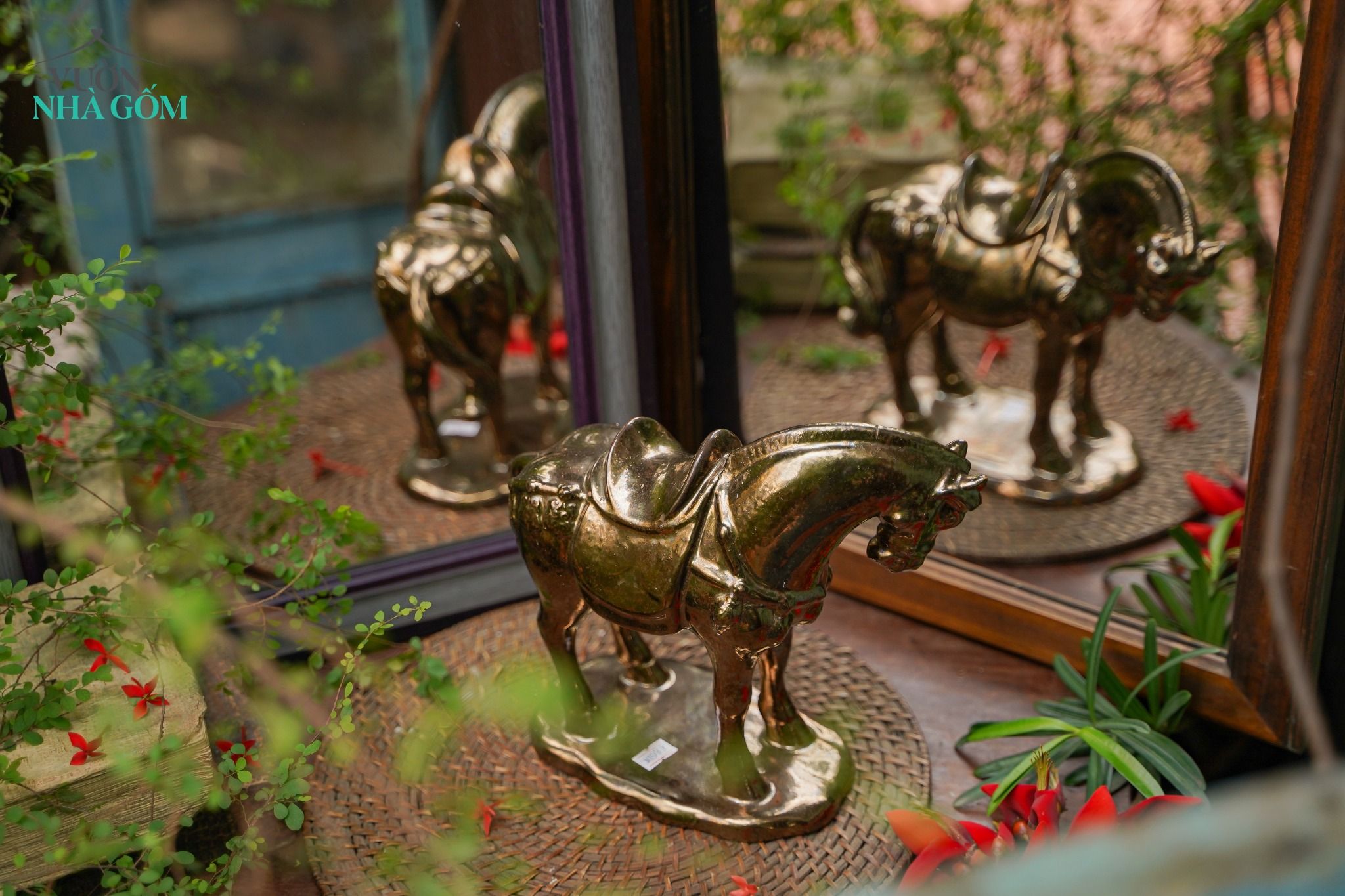 Ngựa gốm Thủ Biên, tạo tác thủ công, gốm Thủ Biên, C17 x R25cm