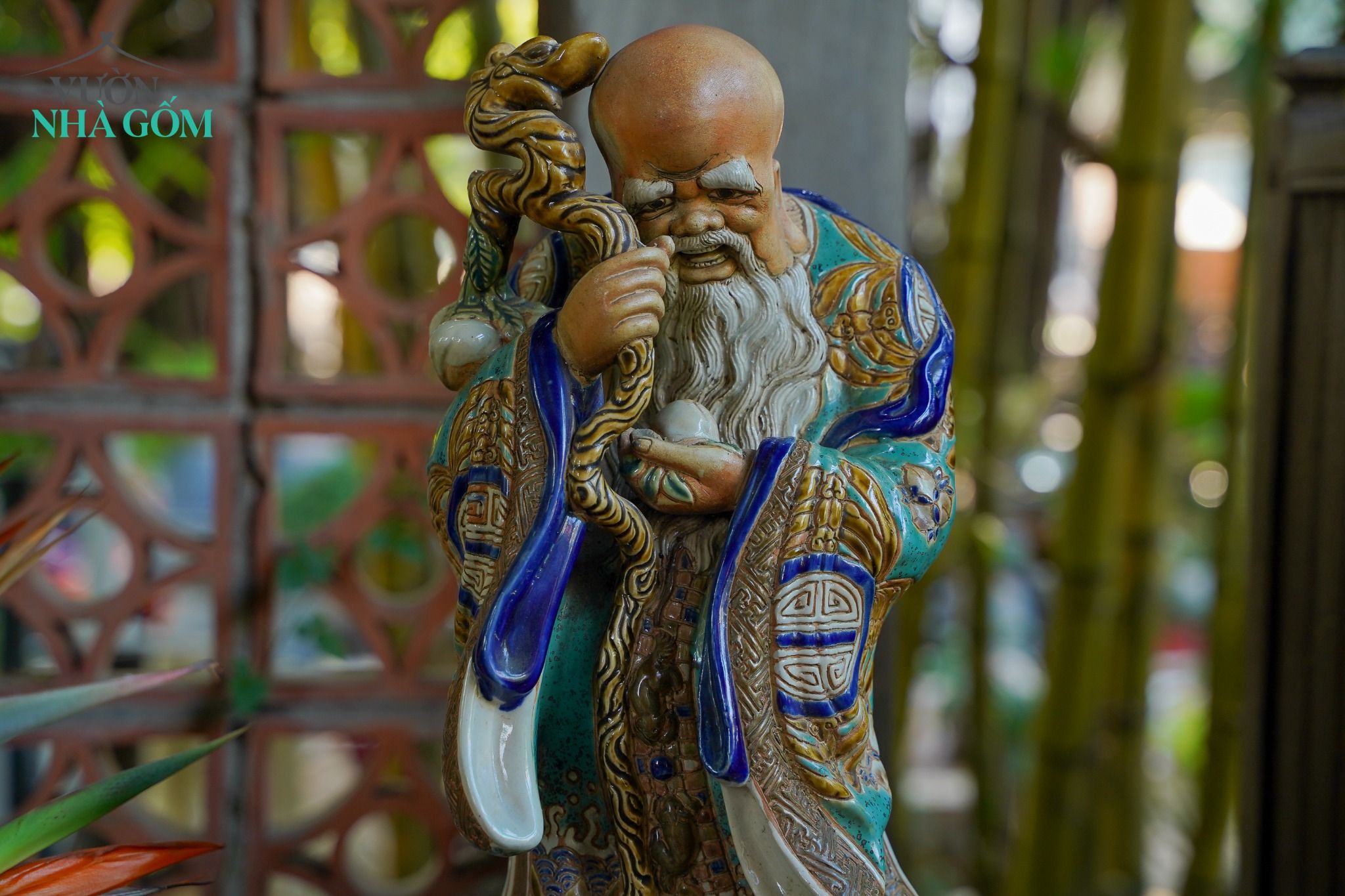 Tượng Ông Thọ gốm Mỹ nghệ Nam Bộ, H40 cm
