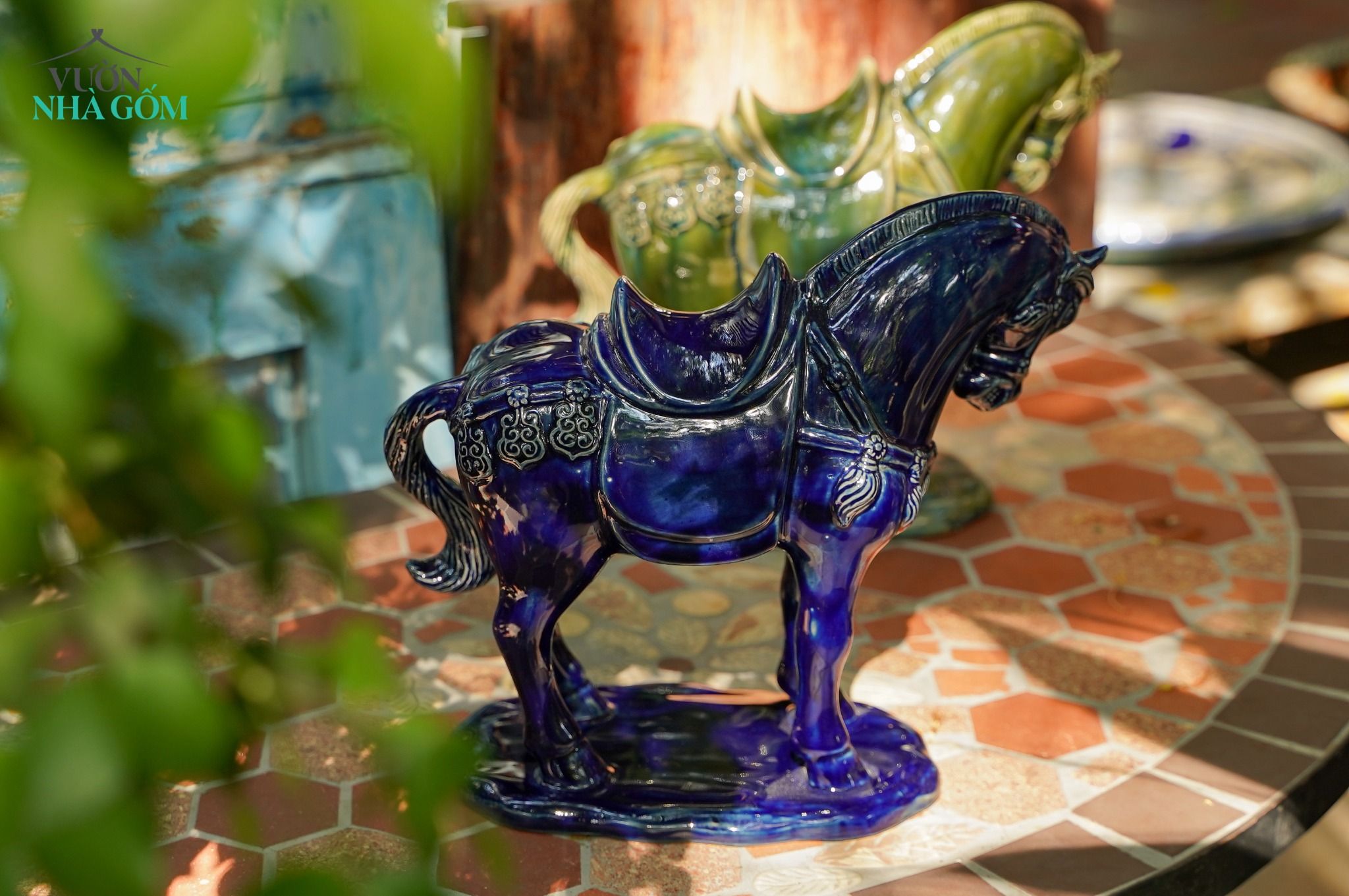Ngựa gốm Thủ Biên, tạo tác thủ công, gốm Thủ Biên, C17 x R25cm