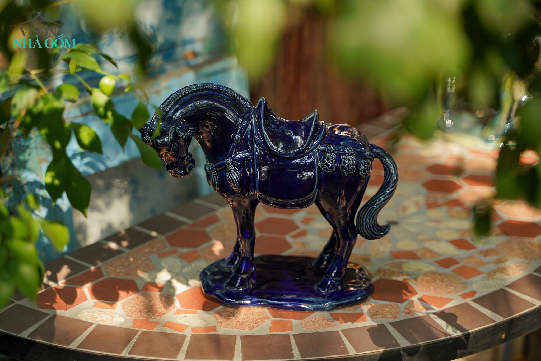 Ngựa gốm Thủ Biên, tạo tác thủ công, gốm Thủ Biên, C17 x R25cm