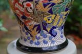  Bình gốm mỹ nghệ, chạm khắc hoa sen và cá, miệng loe, gốm thủ công Nam Bộ, C60 cm 
