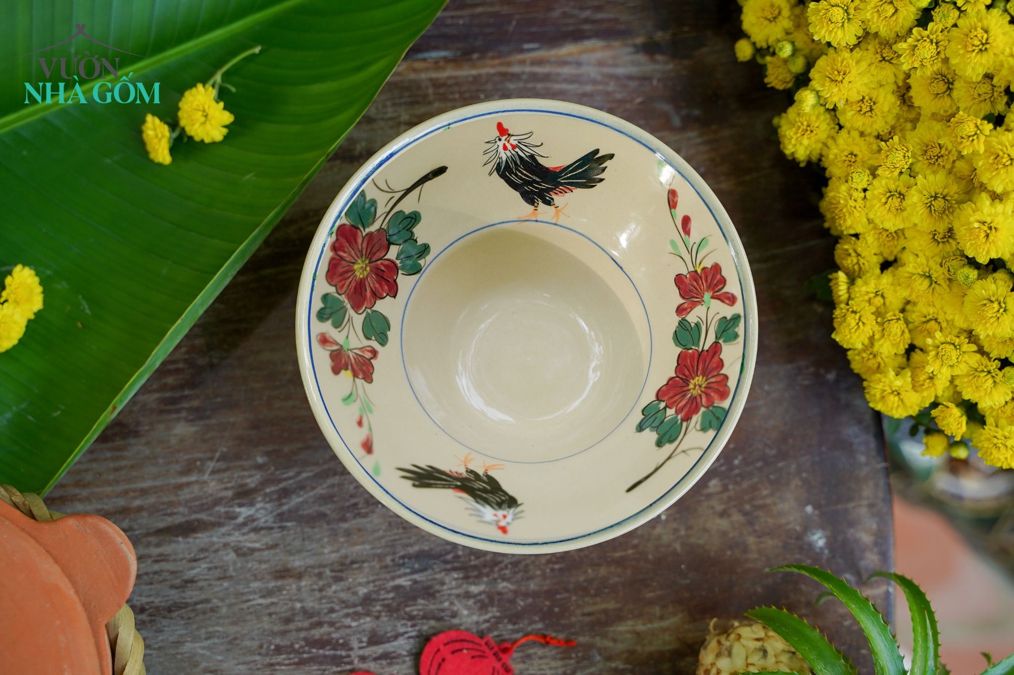 Chén chiết yêu - BST Xuân Niên, sản phẩm thủ công đặt sản xuất tại Xưởng gốm Thủ Biên - Vườn Nhà Gốm