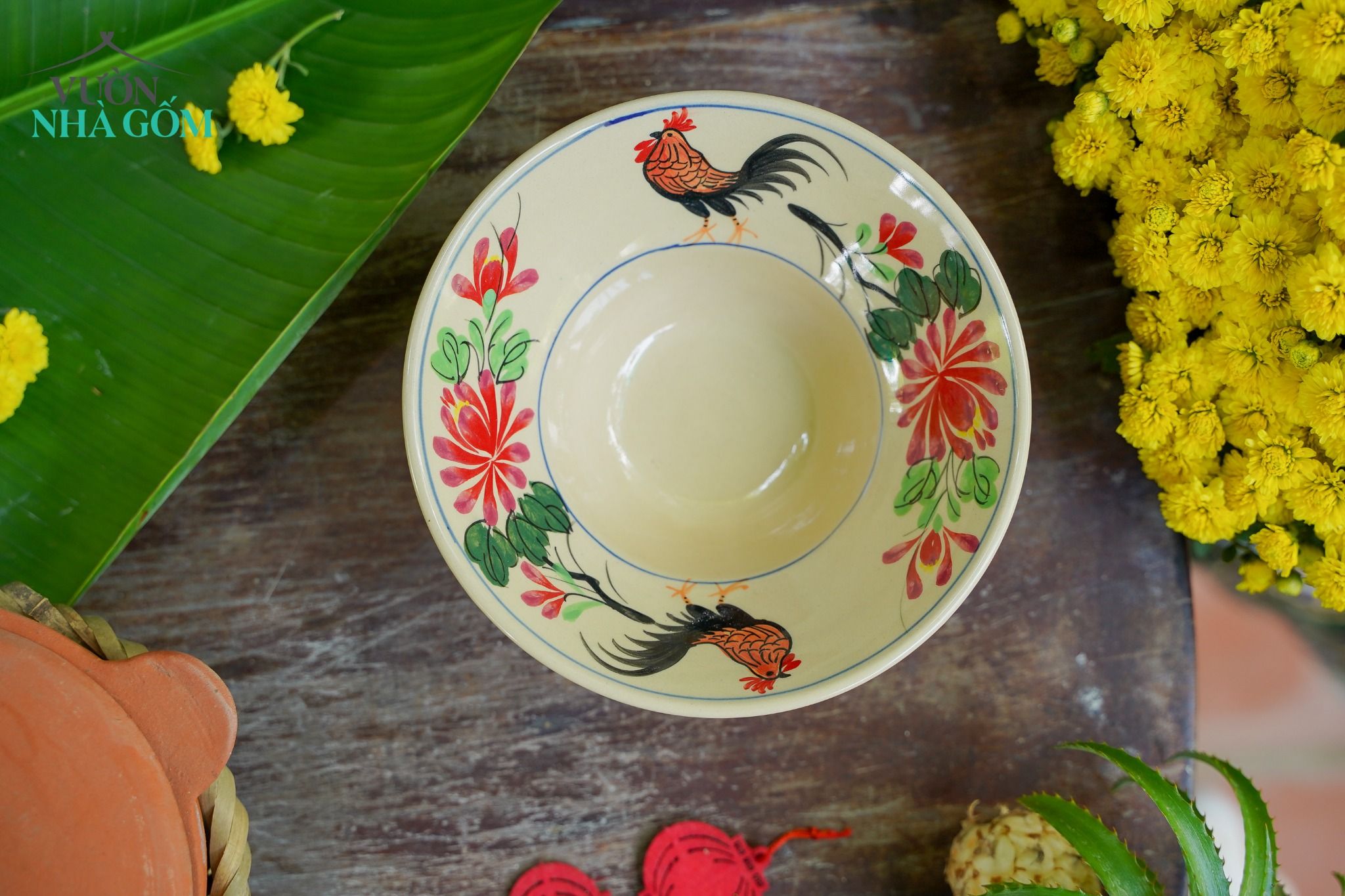 Chén chiết yêu - BST Xuân Niên, sản phẩm thủ công đặt sản xuất tại Xưởng gốm Thủ Biên - Vườn Nhà Gốm