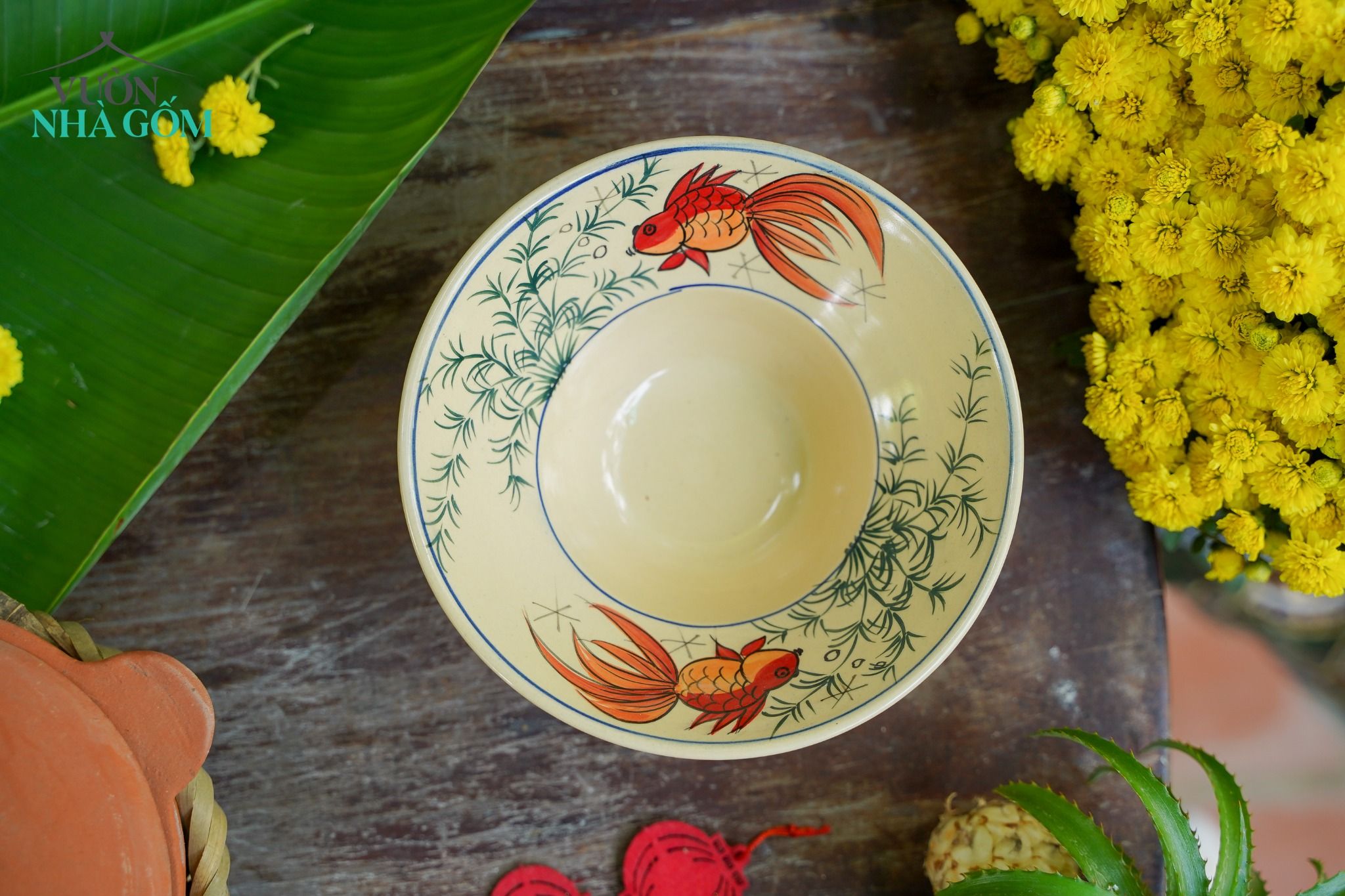 Chén chiết yêu - BST Xuân Niên, sản phẩm thủ công đặt sản xuất tại Xưởng gốm Thủ Biên - Vườn Nhà Gốm