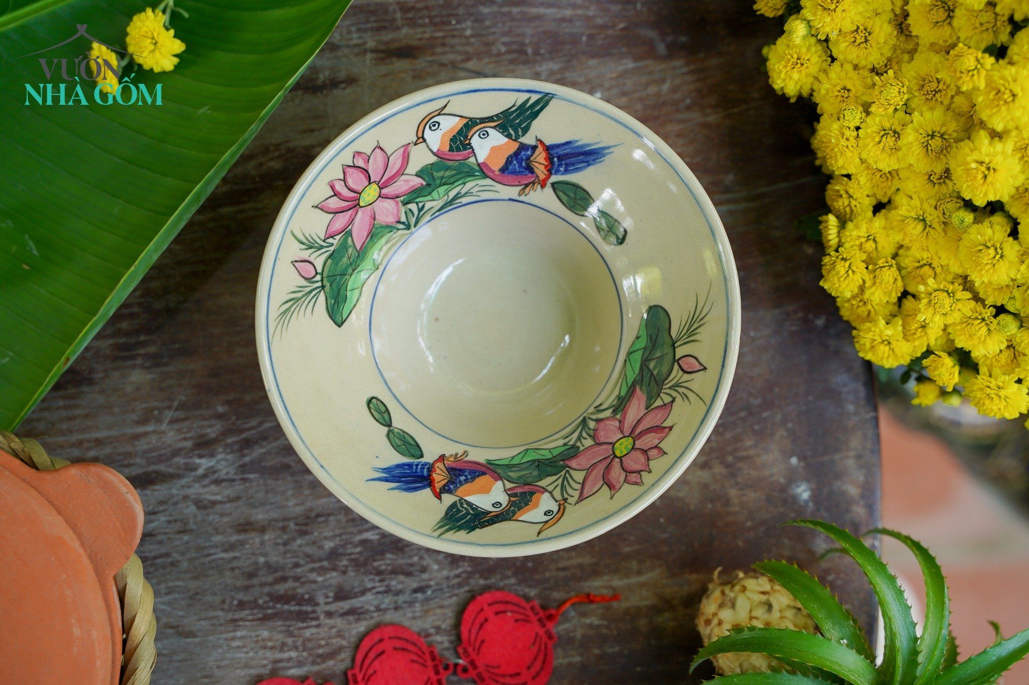 Chén chiết yêu - BST Xuân Niên, sản phẩm thủ công đặt sản xuất tại Xưởng gốm Thủ Biên - Vườn Nhà Gốm