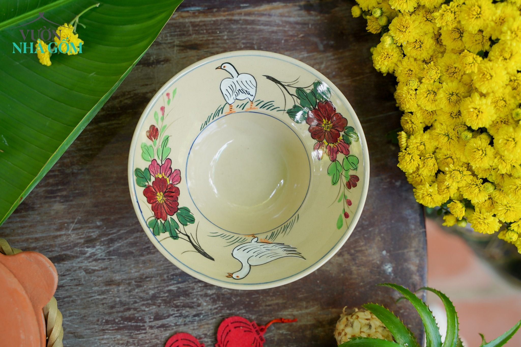 Chén chiết yêu - BST Xuân Niên, sản phẩm thủ công đặt sản xuất tại Xưởng gốm Thủ Biên - Vườn Nhà Gốm