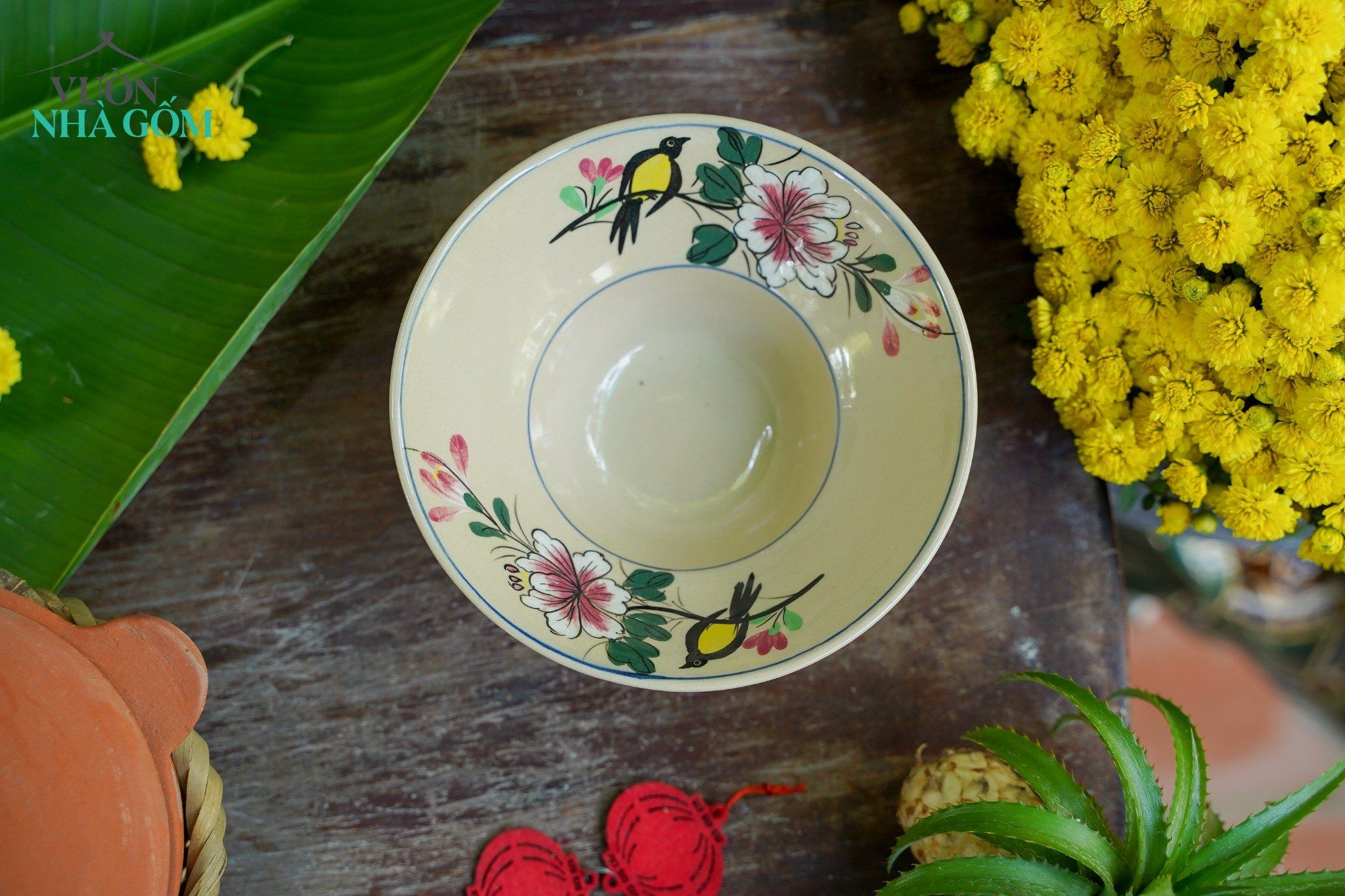 Chén chiết yêu - BST Xuân Niên, sản phẩm thủ công đặt sản xuất tại Xưởng gốm Thủ Biên - Vườn Nhà Gốm