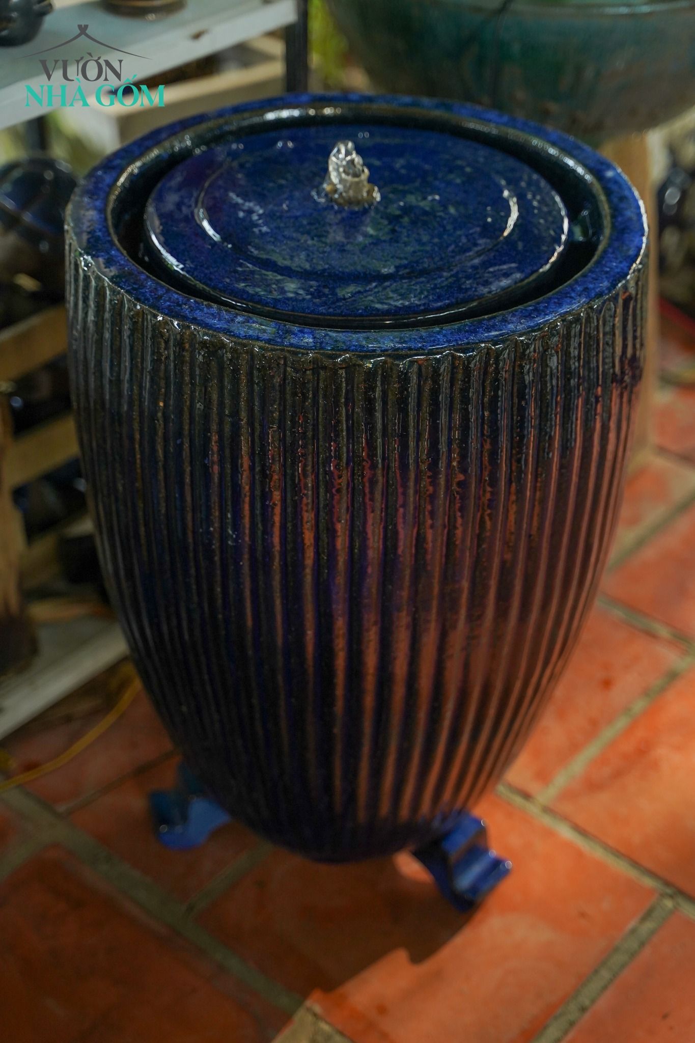  Chóe nước tròn, xanh cobalt, sản phẩm quy chuẩn xuất khẩu, H60 cm 
