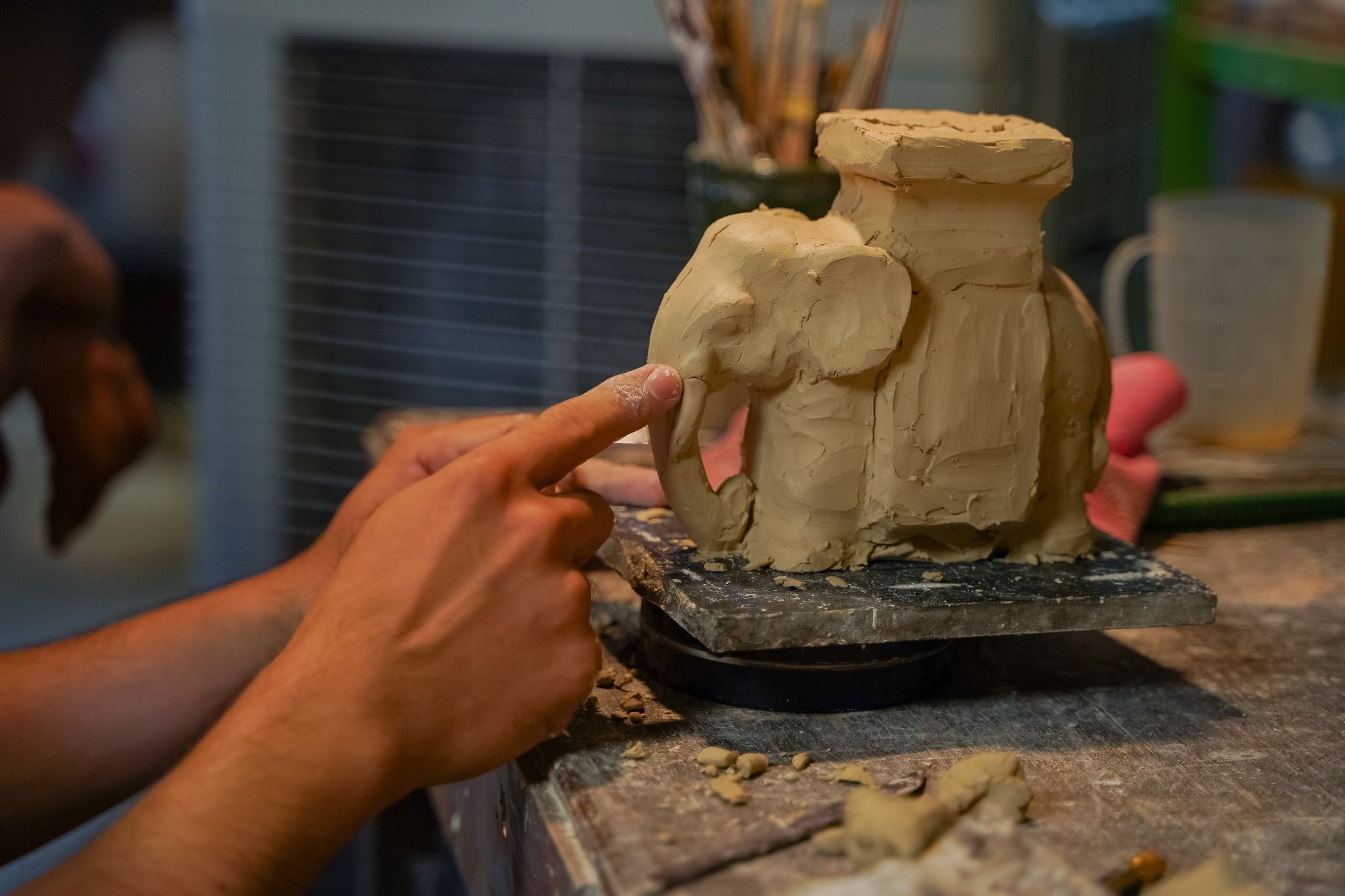  Đôn voi truyền thống, gốm Nam Bộ, size nhỏ không đế, nhiều màu sắc, C15 x R15cm 