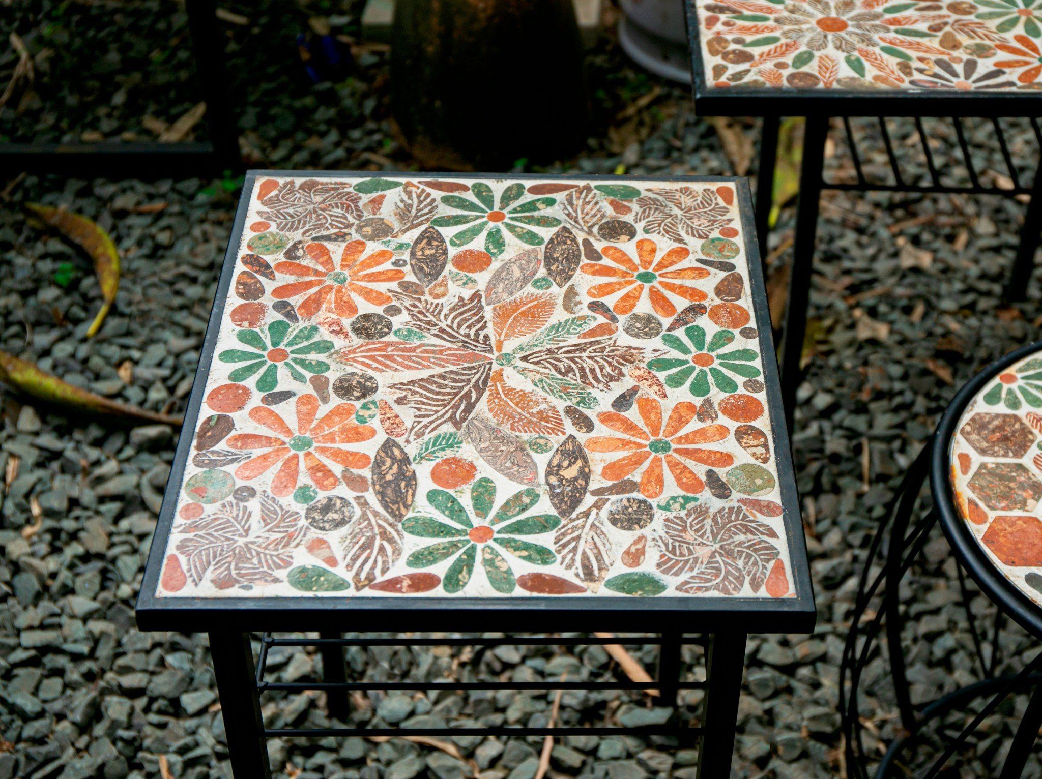 Mosaic cổ điển, đôn gốm vuông, D44xR38xH58 cm