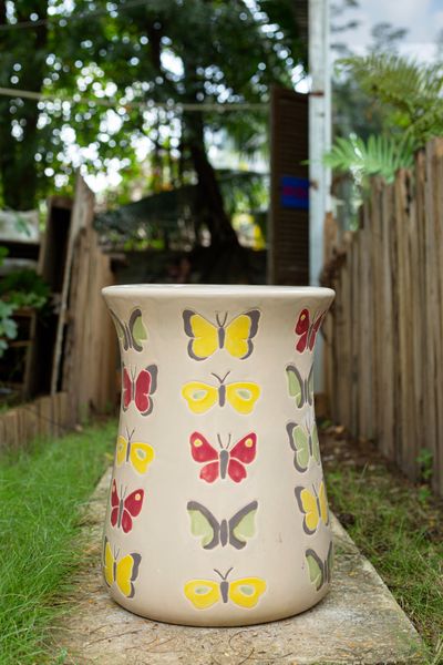  Đôn bướm để ngồi, kê chậu, gốm Nam Bộ trang trí, R33x C44 cm 