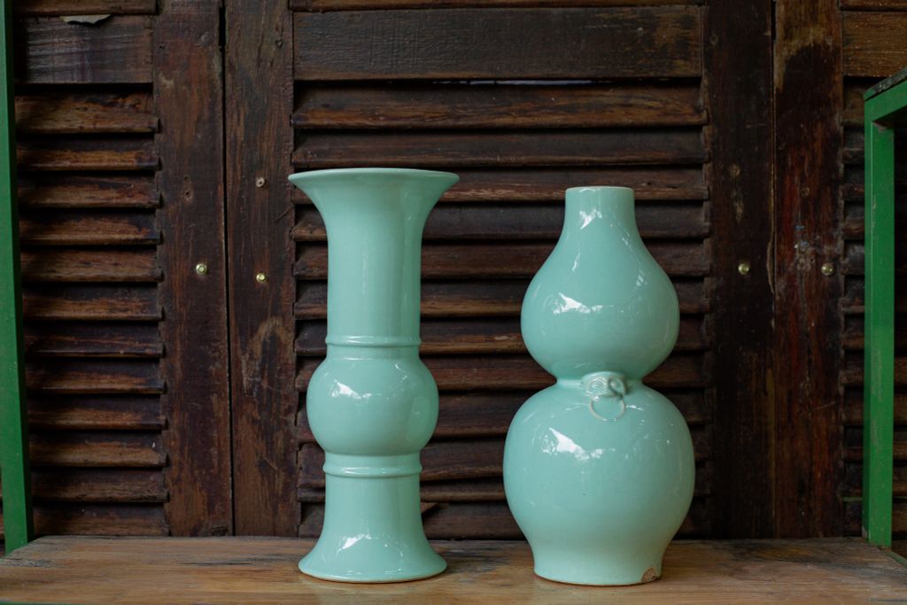 Bình hồ lô xanh ngọc, H45 cm