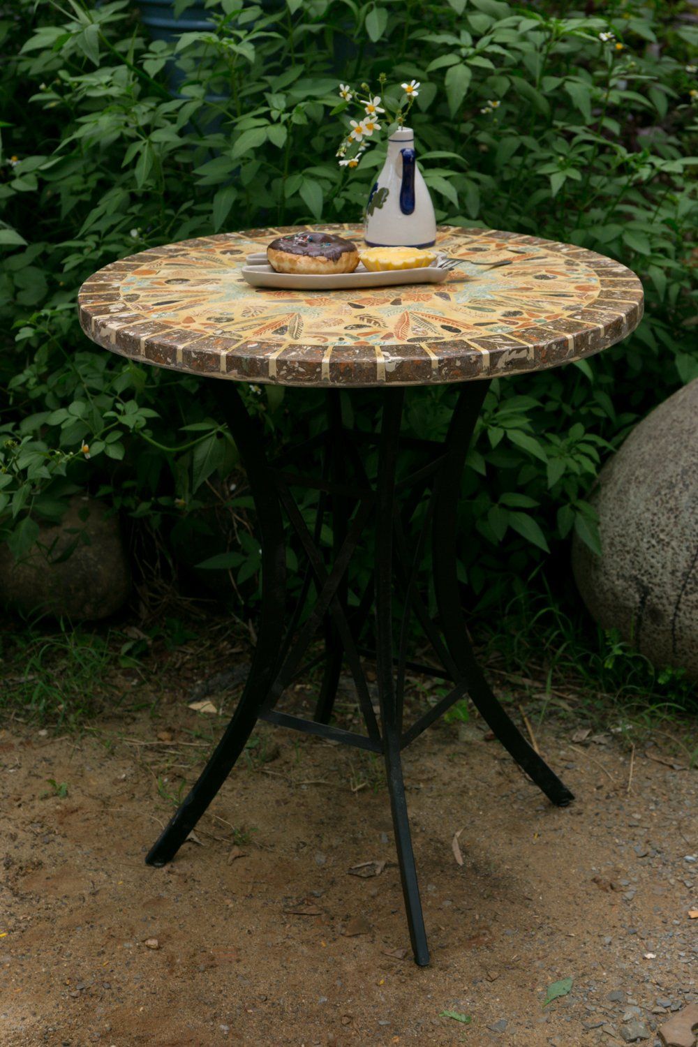 Mosaic cổ điển, bàn ghép gốm cổ điển họa tiết sáng, D60cm