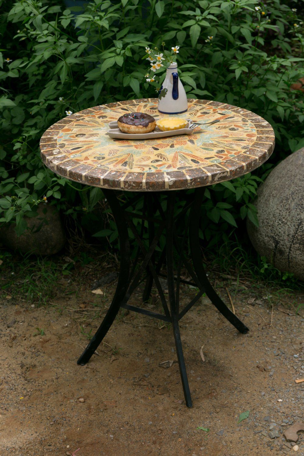 Mosaic cổ điển, bàn ghép gốm cổ điển họa tiết sáng, D60cm