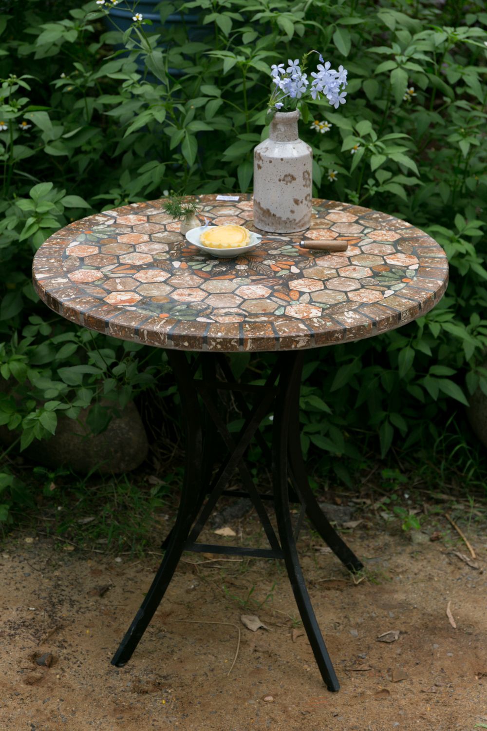  Mosaic cổ điển, bàn ghép gốm cổ điển họa tiết tối, D60cm 
