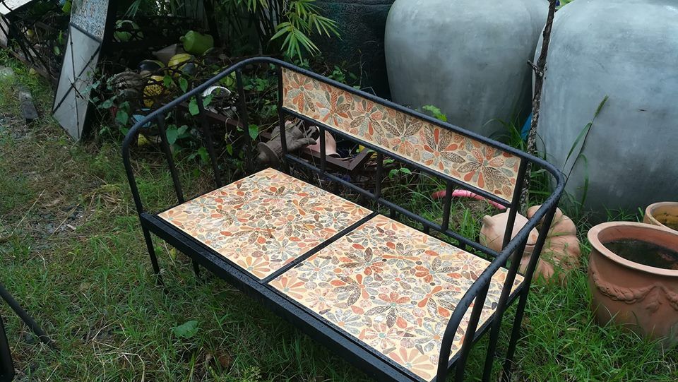 Mosaic cổ điển, ghế gốm sofa 2 chổ, 90 x 45 x 35cm- 08230gl2121