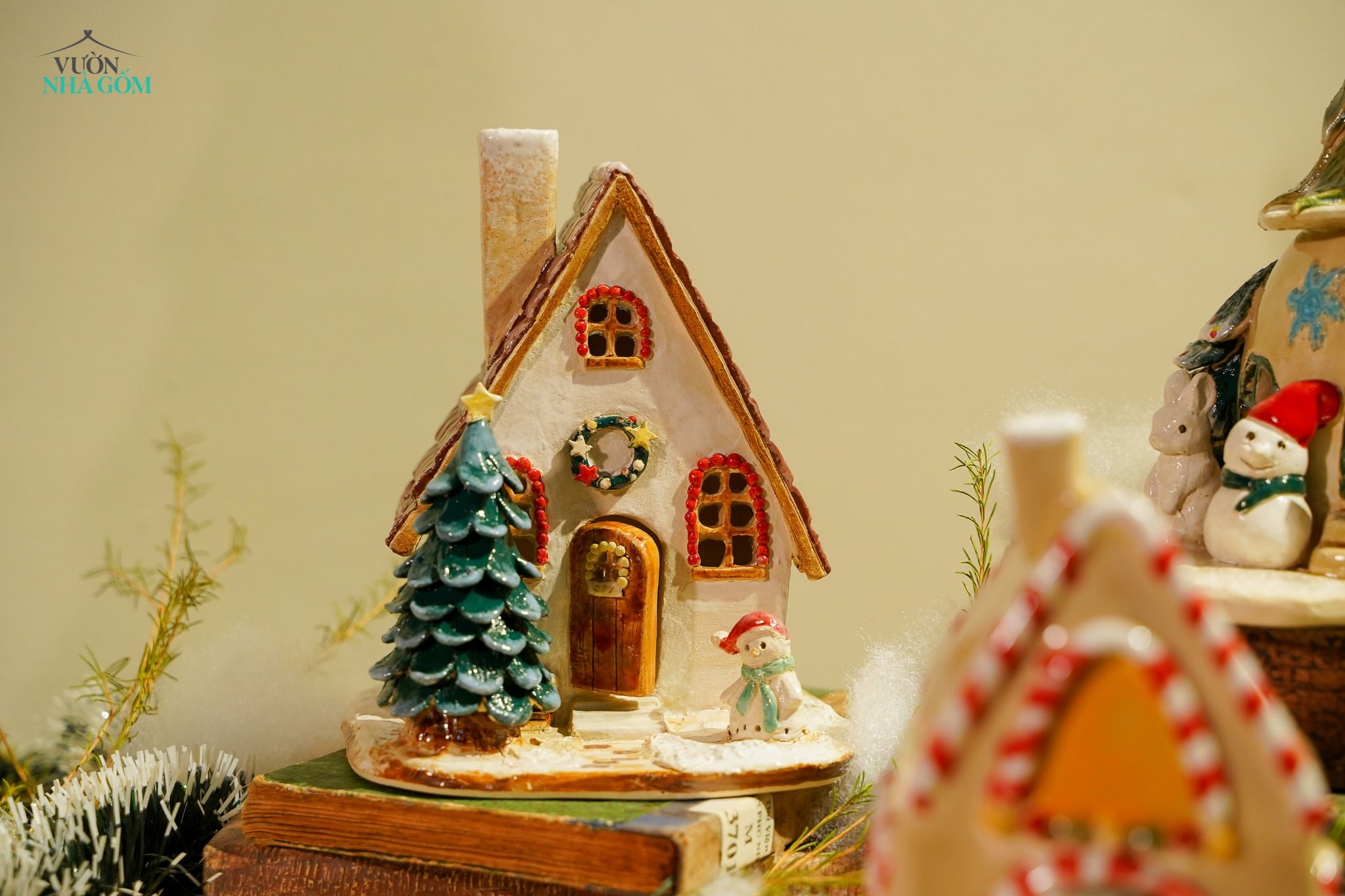  Nhà gốm Noel được thực hiện thủ công tại Vườn Nhà Gốm, H20 - H30cm 