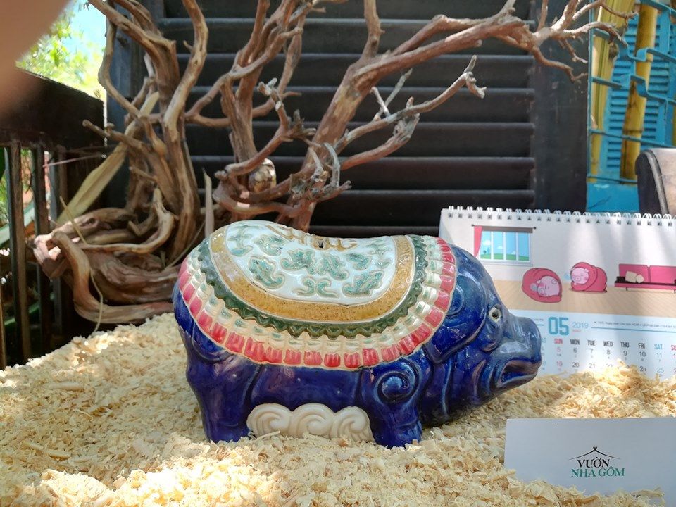 Heo gốm dáng Đông Hồ nhiều màu, gốm thủ công mỹ nghệ Nam Bộ, D27cm- 0101dh3011