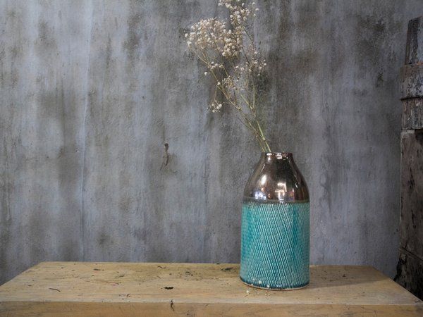 Bình sọc vàng, H 28cm