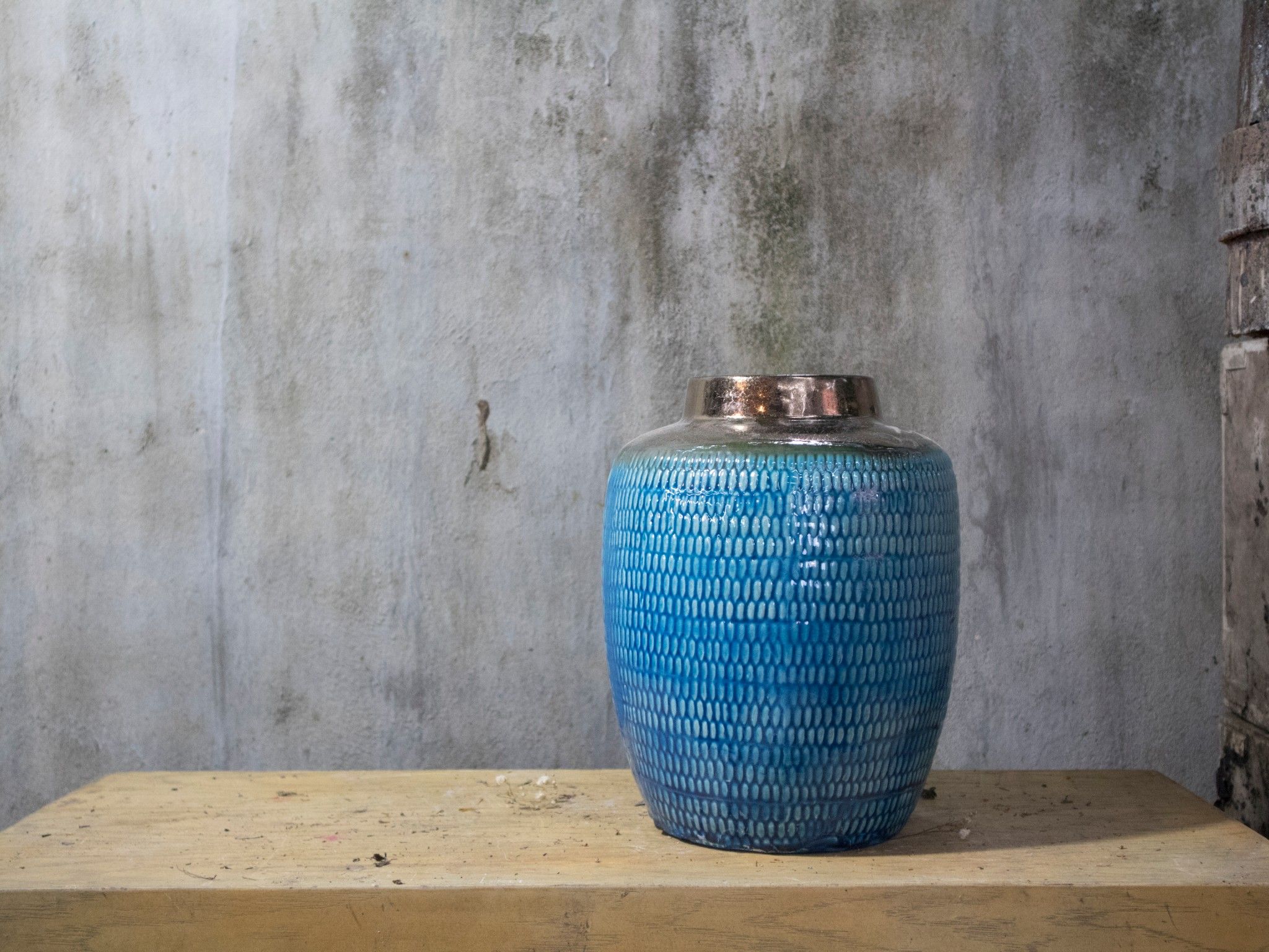 Bình nút cổ lùn, H28cm