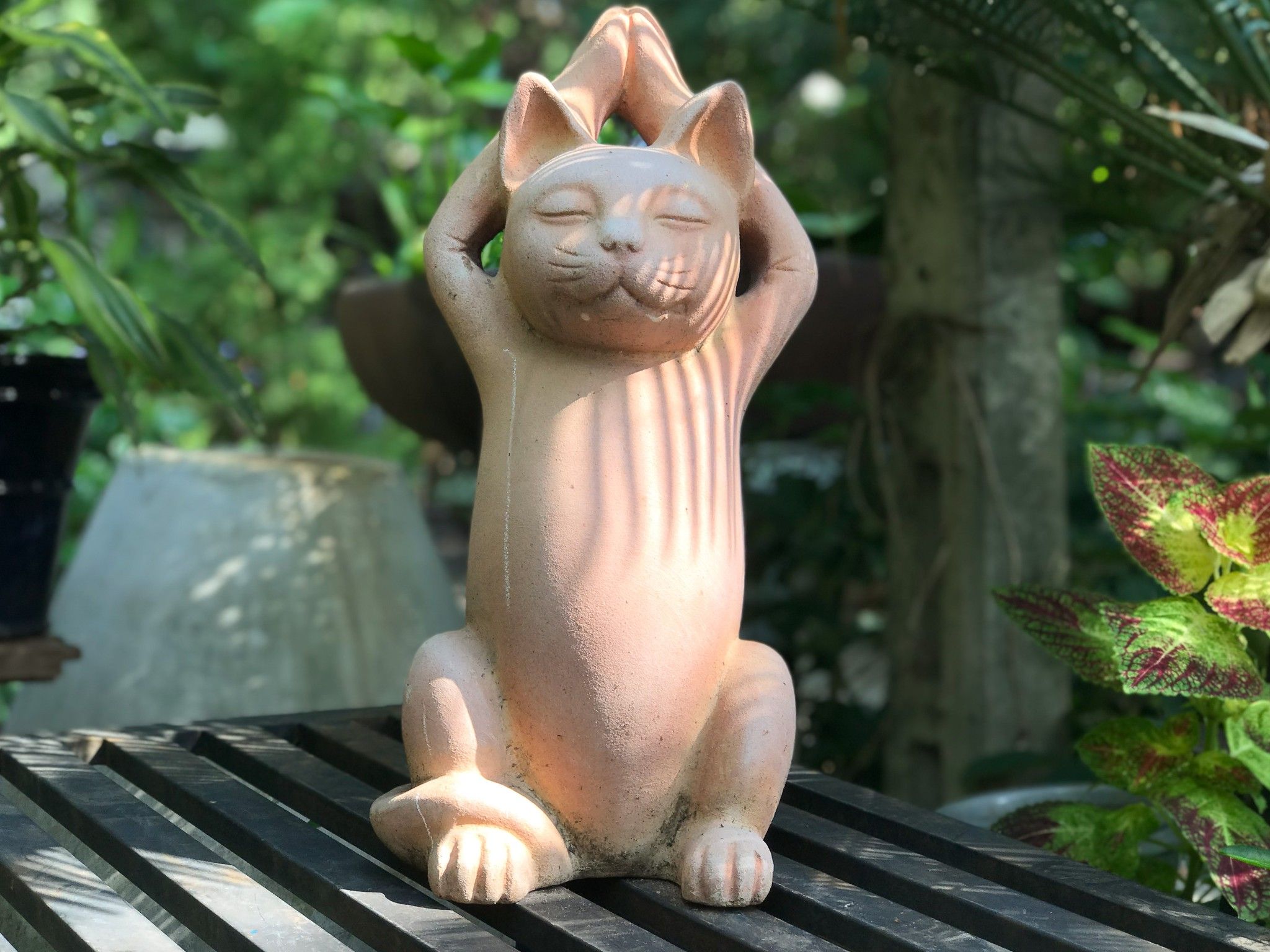 Tượng mèo yoga, H50 cm