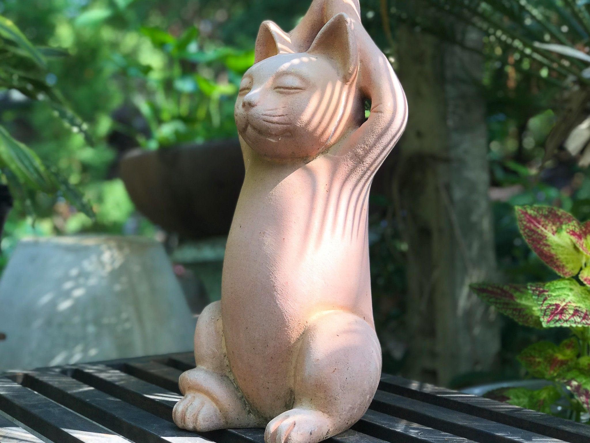 Tượng mèo yoga, H50 cm