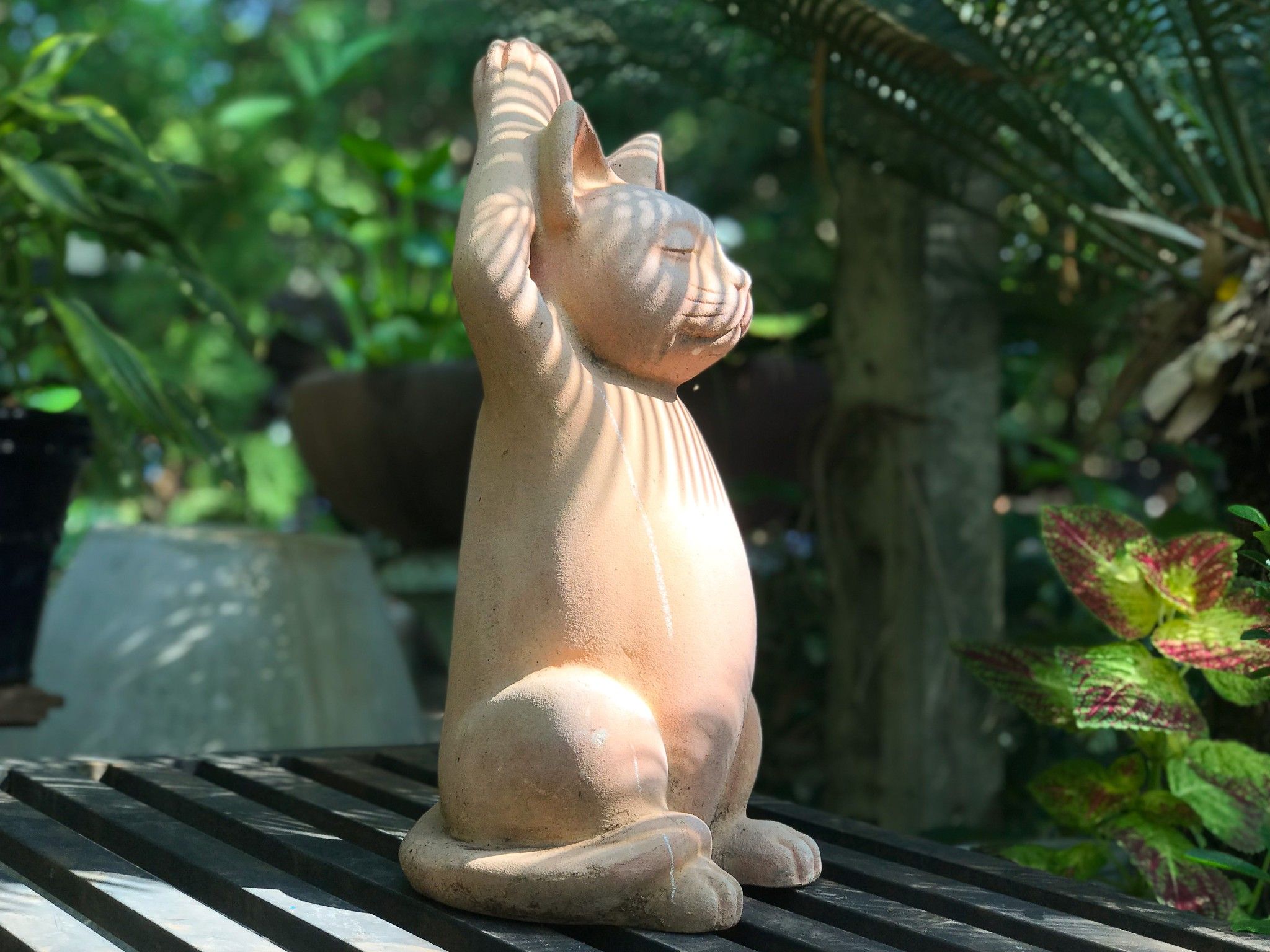 Tượng mèo yoga, H50 cm