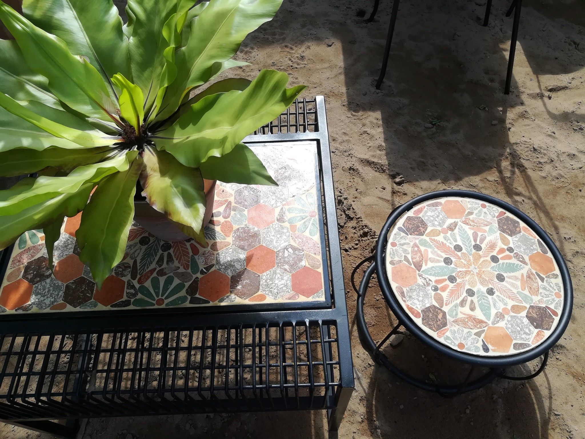 Mosaic cổ điển, đôn ghế cao, H45cm- 08231t36124