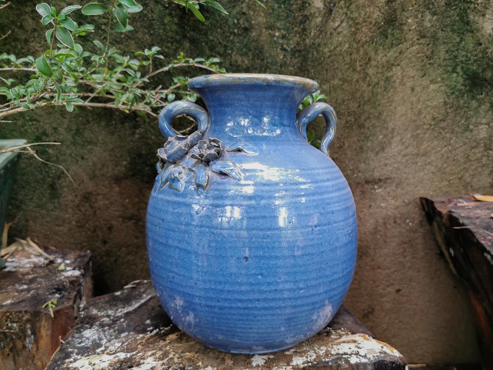 Bình đắp nổi 2 quai, H21cm