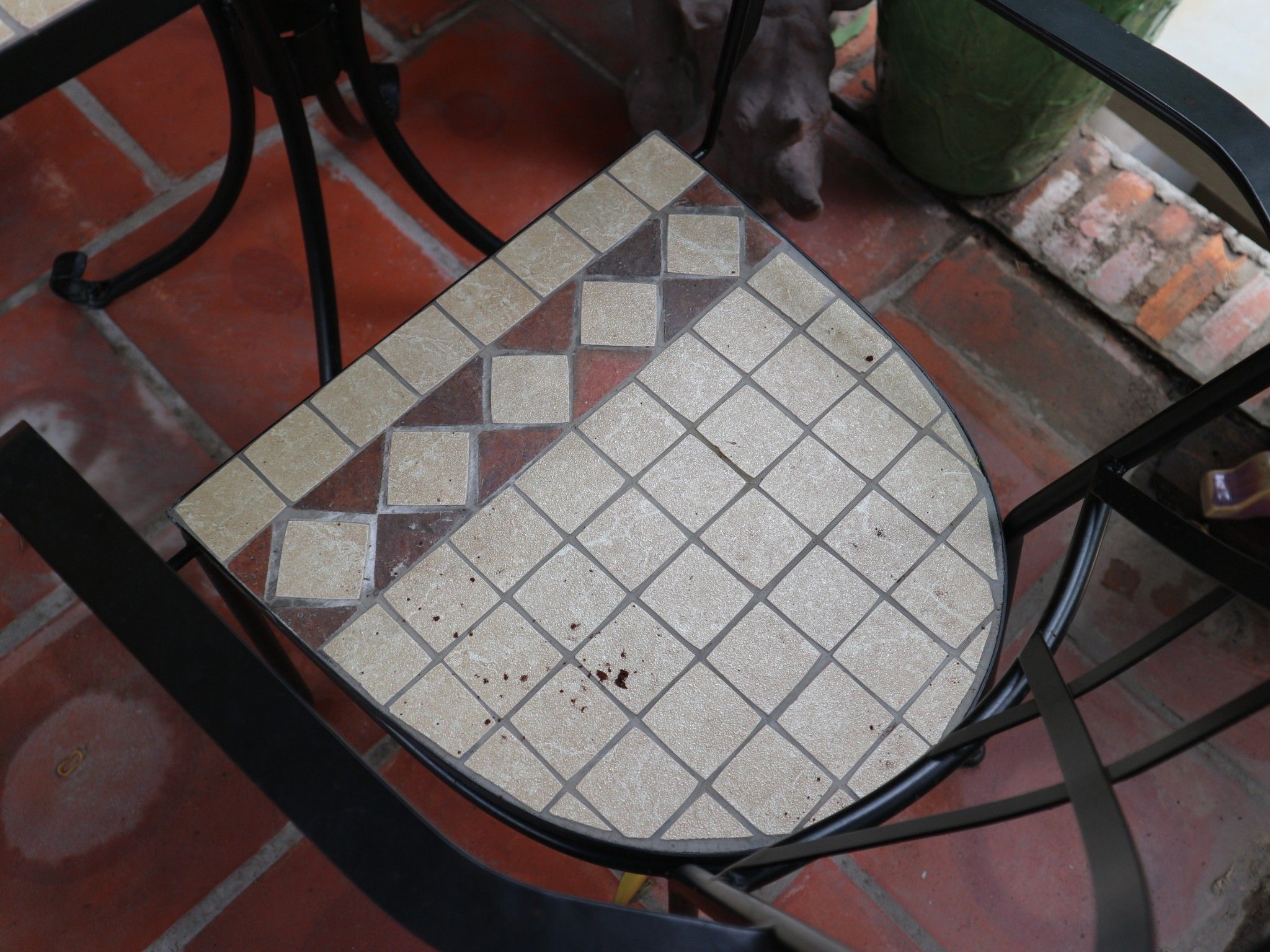 Mosaic hiện đại, ghế ghép gốm mặt cửa ô, 46 x 58 x 92cm