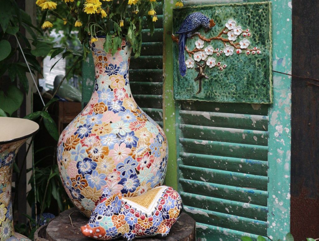 Bình bách hoa ống khói, C52 x R29 cm