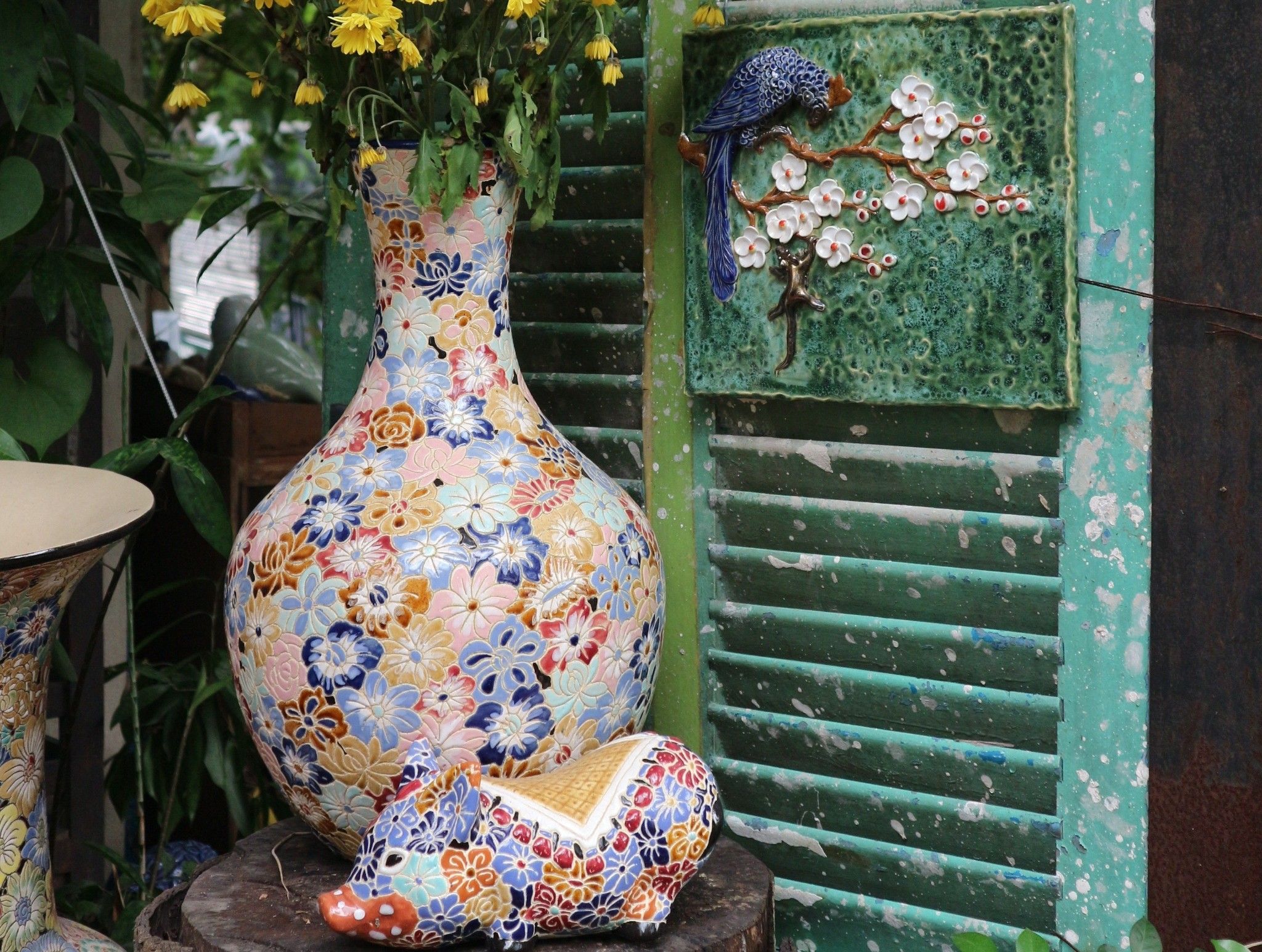 Bình bách hoa ống khói, C52 x R29 cm