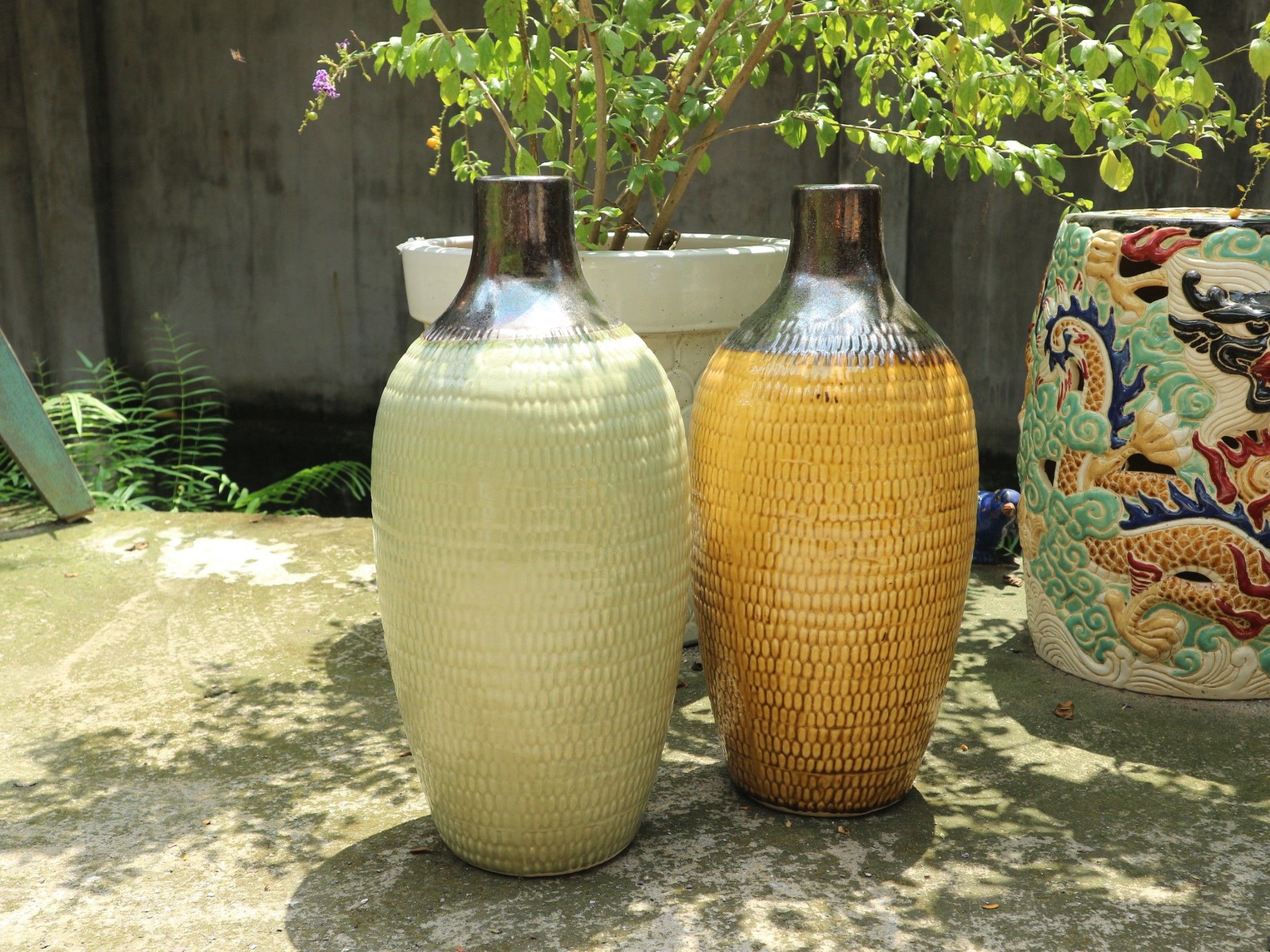 Bình cao cổ đồng, H45cm