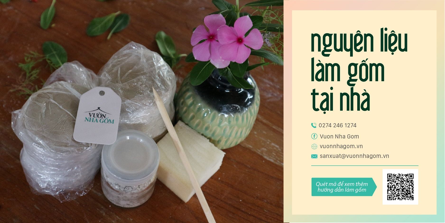 Bộ dụng cụ làm gốm tại nhà