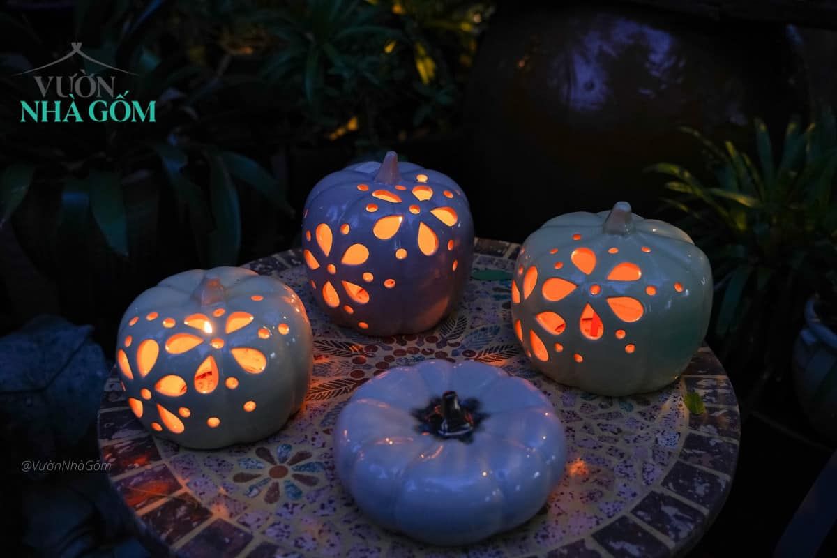 Tượng Bí tròn, Bí lọng trang trí Halloween, lễ hội, trong nhà ngoài trời