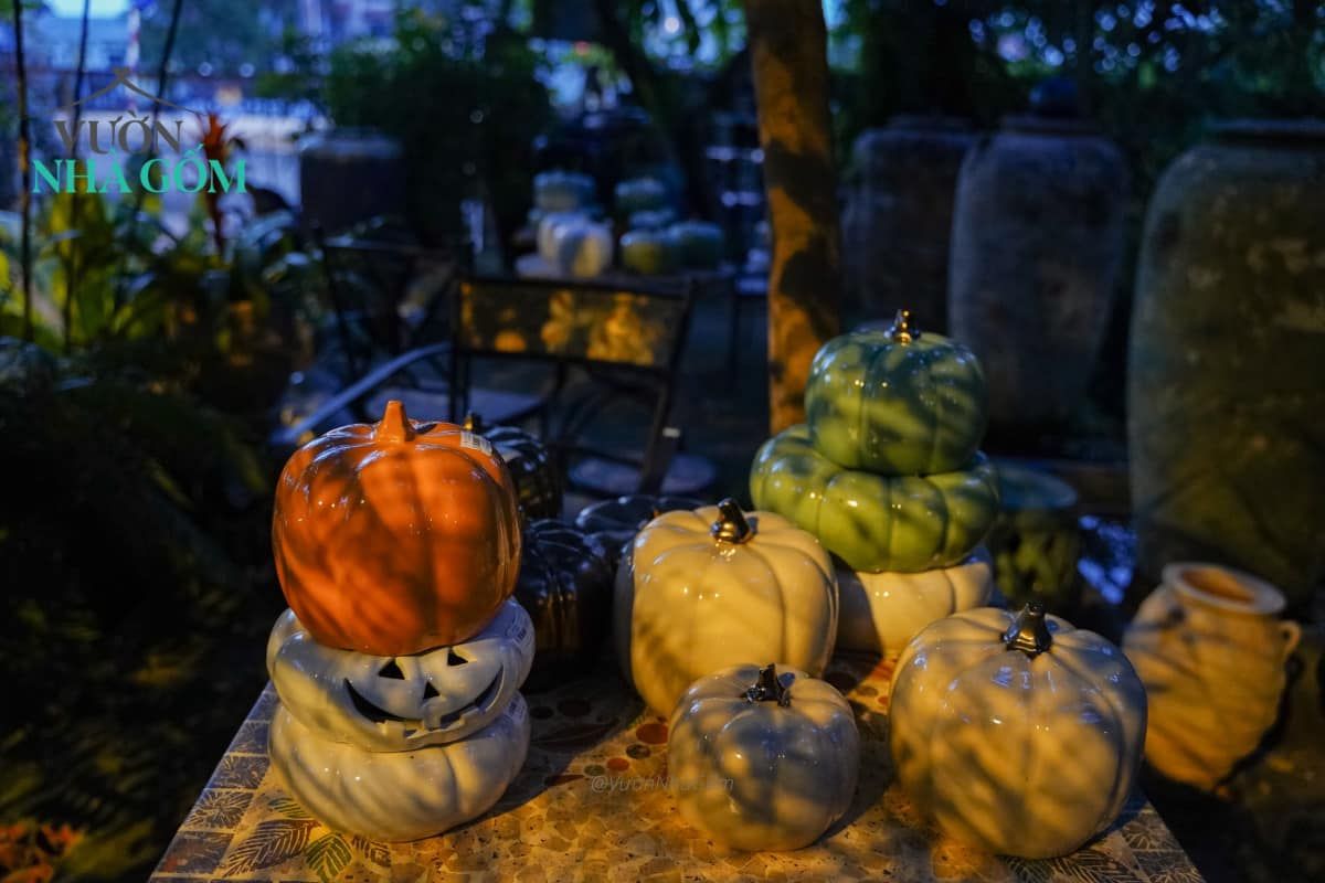 Tượng Bí tròn, Bí lọng trang trí Halloween, lễ hội, trong nhà ngoài trời