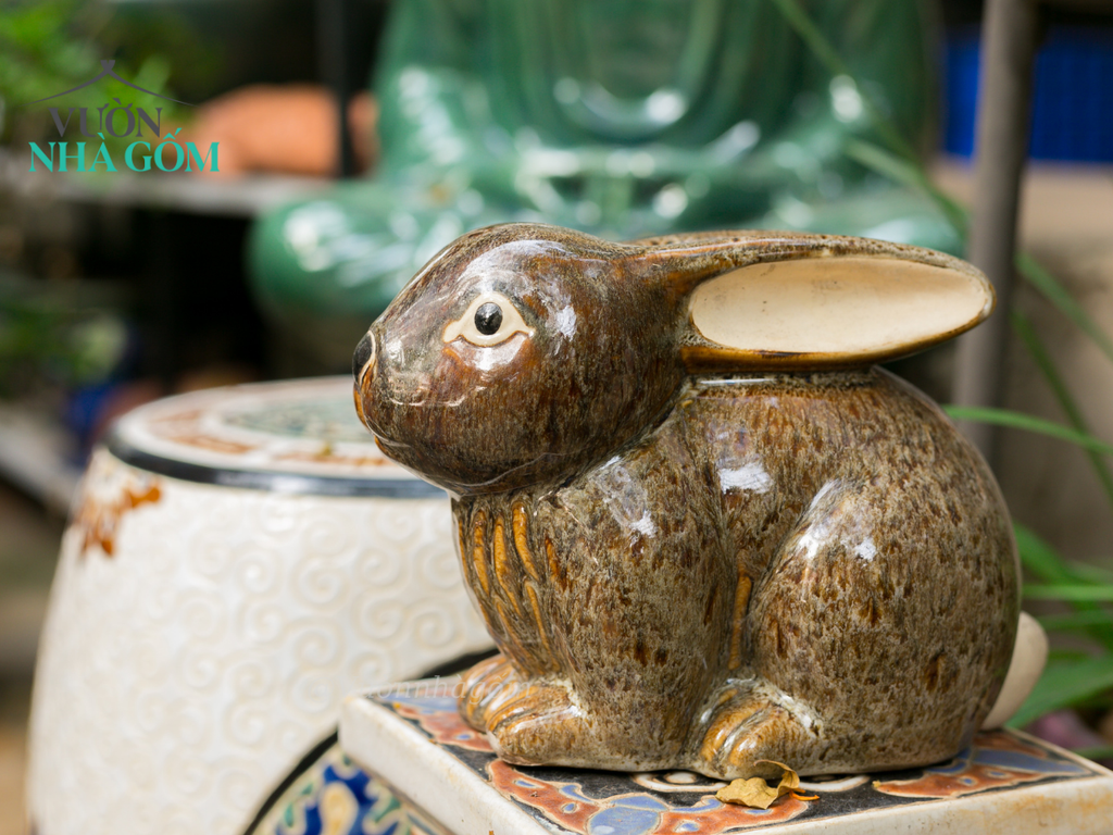 Thỏ men trứng cút, D20cm