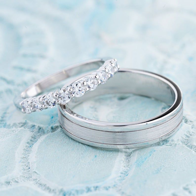 Nhẫn Cưới Vàng 10k/14k/18k Đính Đá Moissanite Mã Số NC_JEW_13_0609
