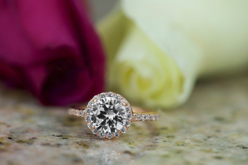 Nhẫn Đính Hôn vàng 10k/14k/18k Đính Đá Moissanite Mã Số NDH_ZHE_12_3108