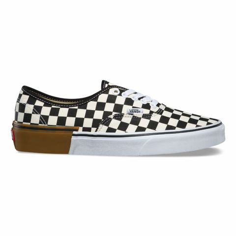 VANS GUM BLOCK AUTHENTIC CHECKERBOARD BLACK/WHITE , SKU : VN0A38EMU58