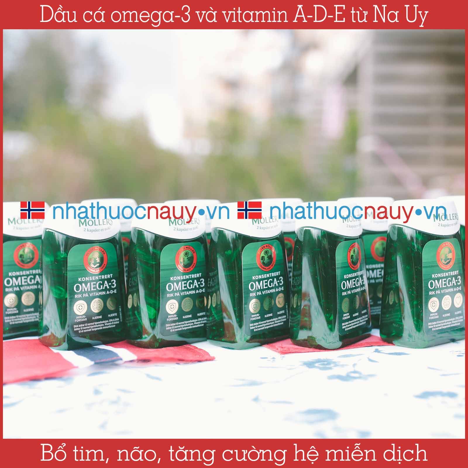 Dầu cá omega-3 và vitamin A-D-E | Möller’s Konsentrert Omega-3